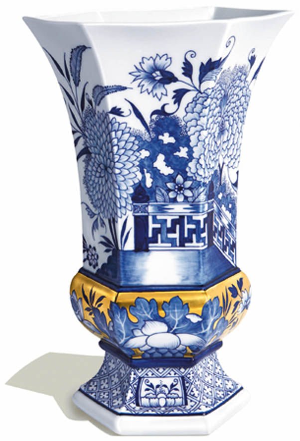 Vase, Chrysanthemenmuster kobaltblau und gold, H 27,5 cm | Meissen Vasen 823084 - 50041 - Meissen Weimar