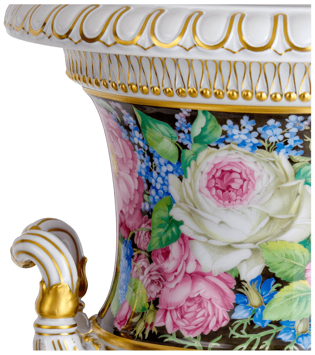 Vase Crater Vase Flower Painting, H 35 cm | Meissen Vasen Kollektion 205580 - 50m22 - Meissen Weimar