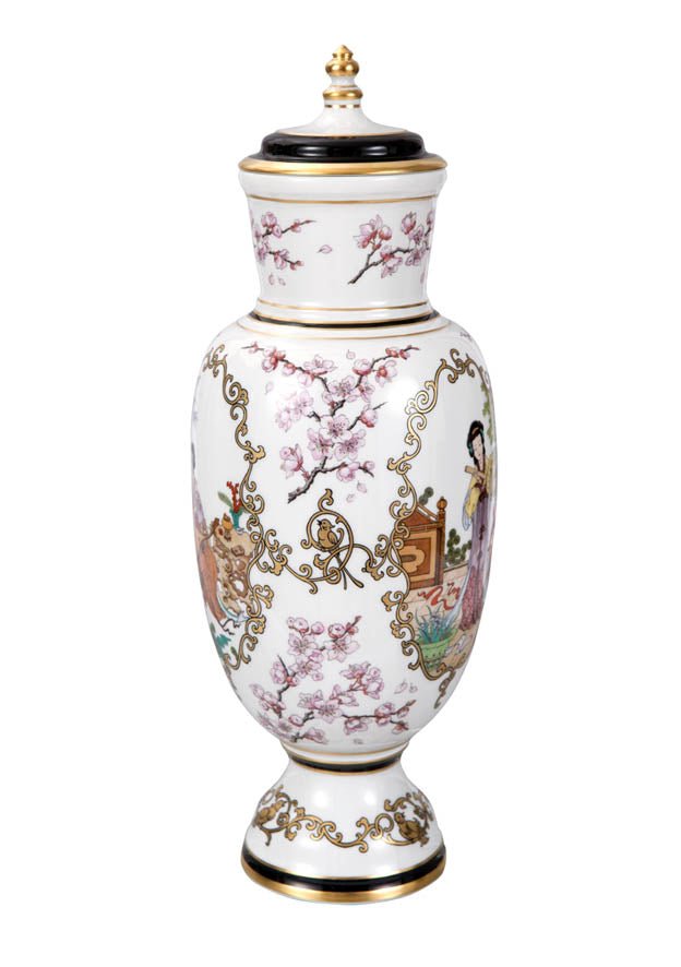 Vase Drei Asiatische Damen, limitiert, H 39 cm | Meissen Limitierte Meisterwerke 603284 - 51118 - Meissen Weimar