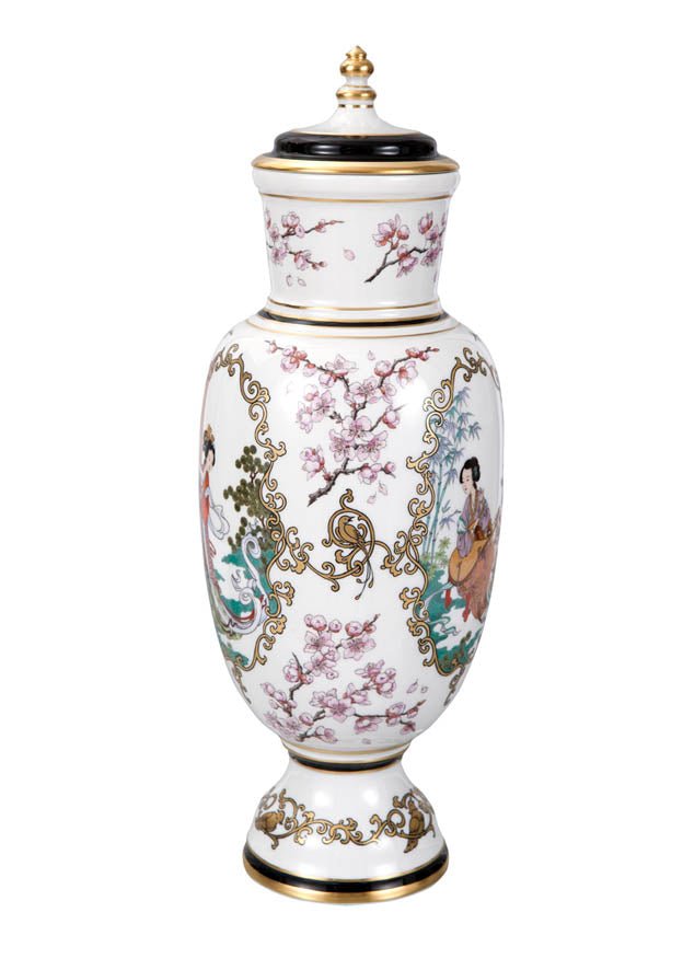Vase Drei Asiatische Damen, limitiert, H 39 cm | Meissen Limitierte Meisterwerke 603284 - 51118 - Meissen Weimar