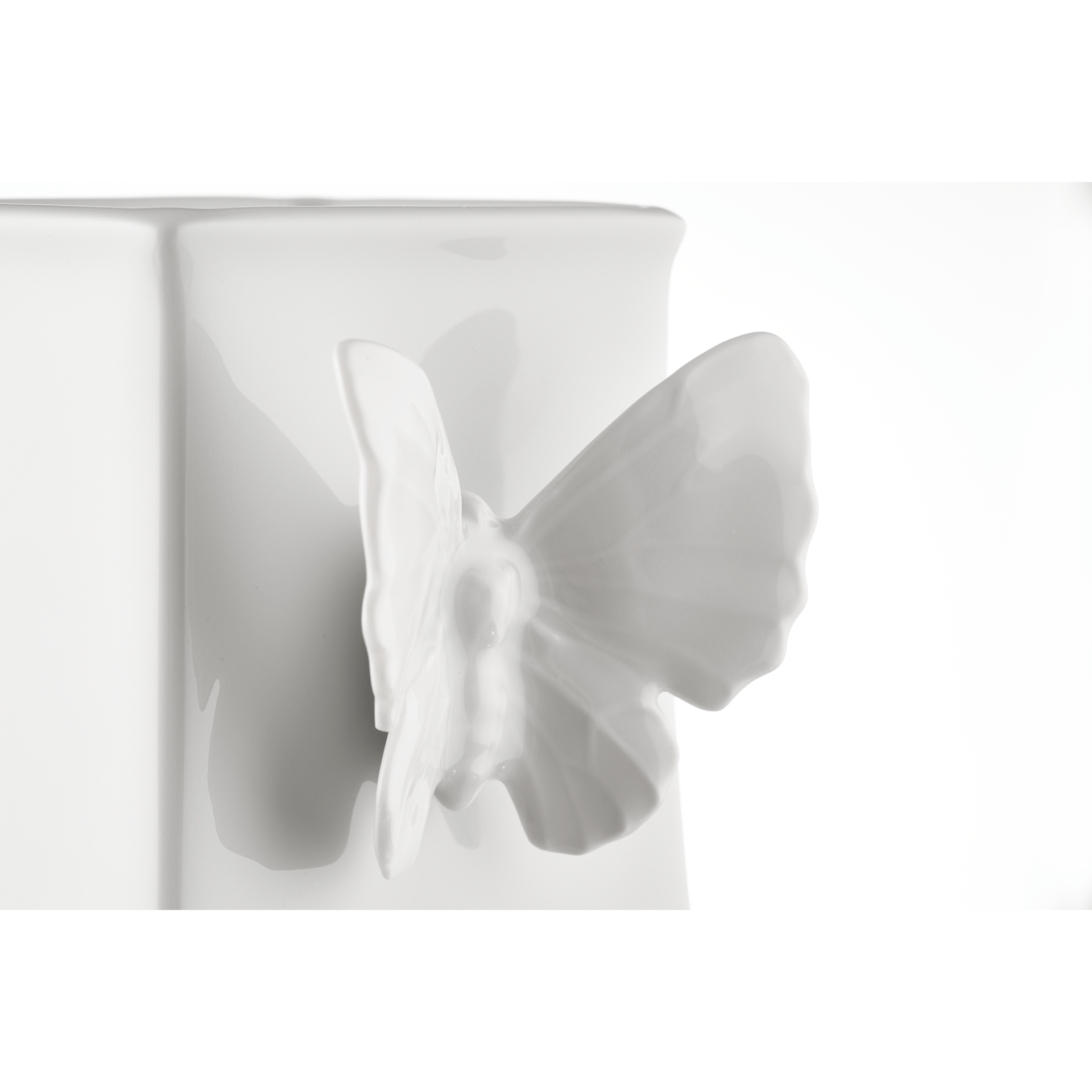 Vase eckig, groß, Weiß, H 25,5 cm, weiß | Meissen Butterfly Collection 000001 - 50909 - Meissen Weimar