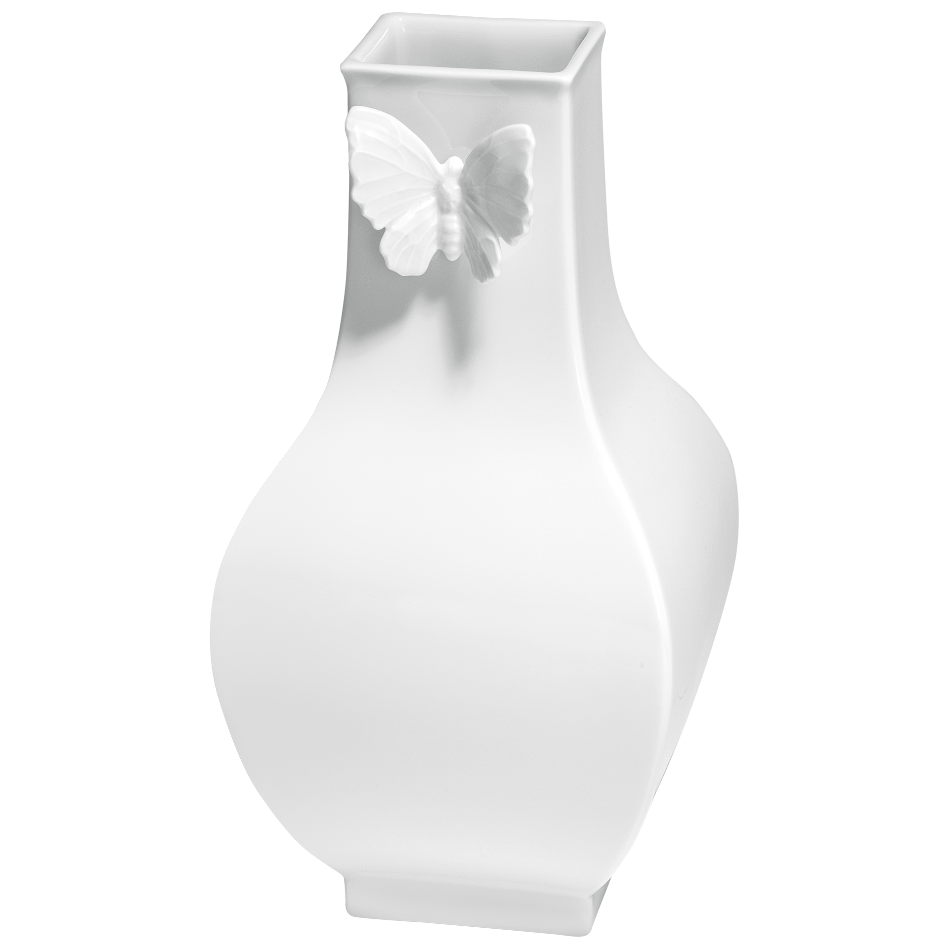 Vase eckig, groß, Weiß, H 25,5 cm, weiß | Meissen Butterfly Collection 000001 - 50909 - Meissen Weimar