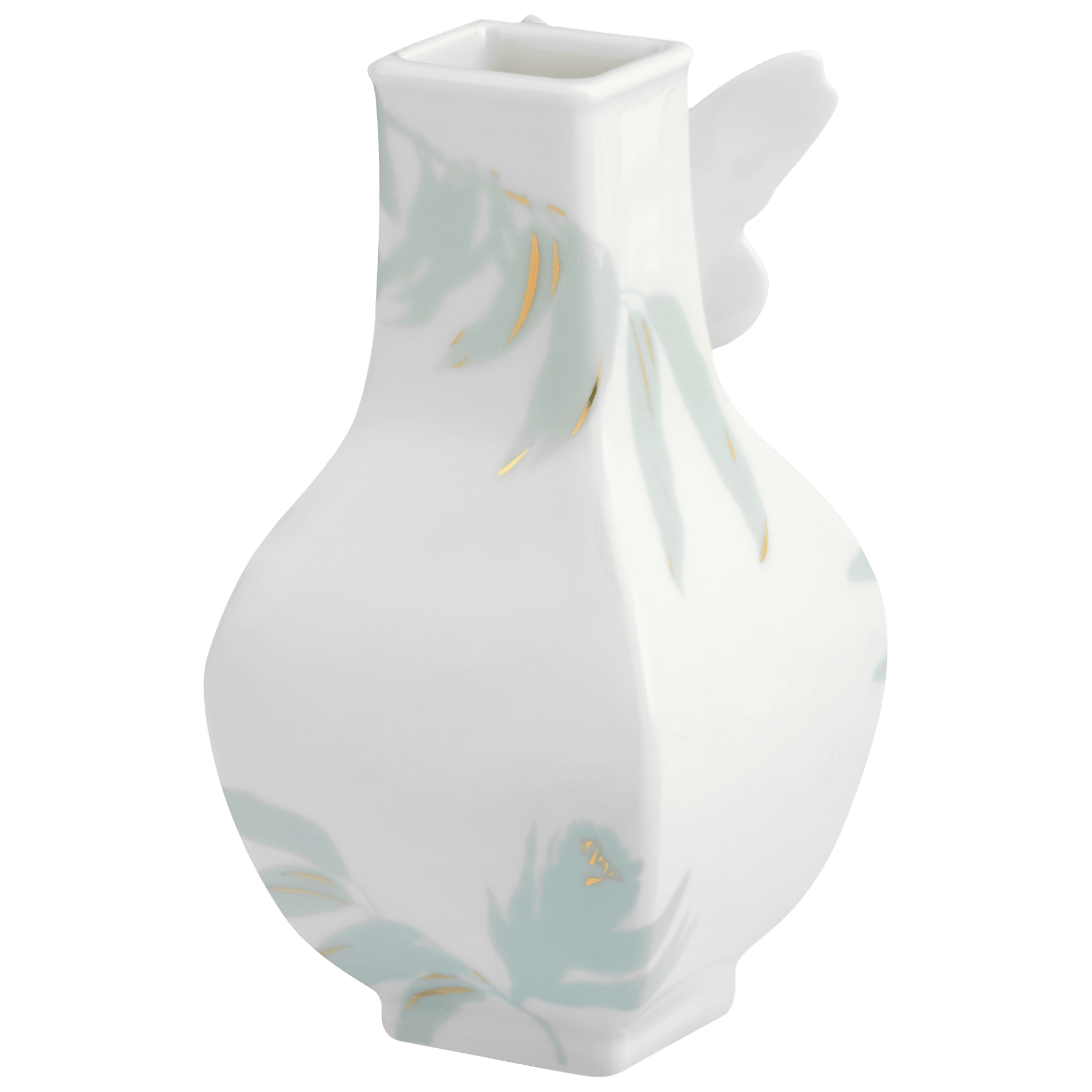 Vase, eckig, klein, Exotic Spring, H 13 cm | Meissen Butterfly Collection 61A195 - 50908 - Meissen Weimar