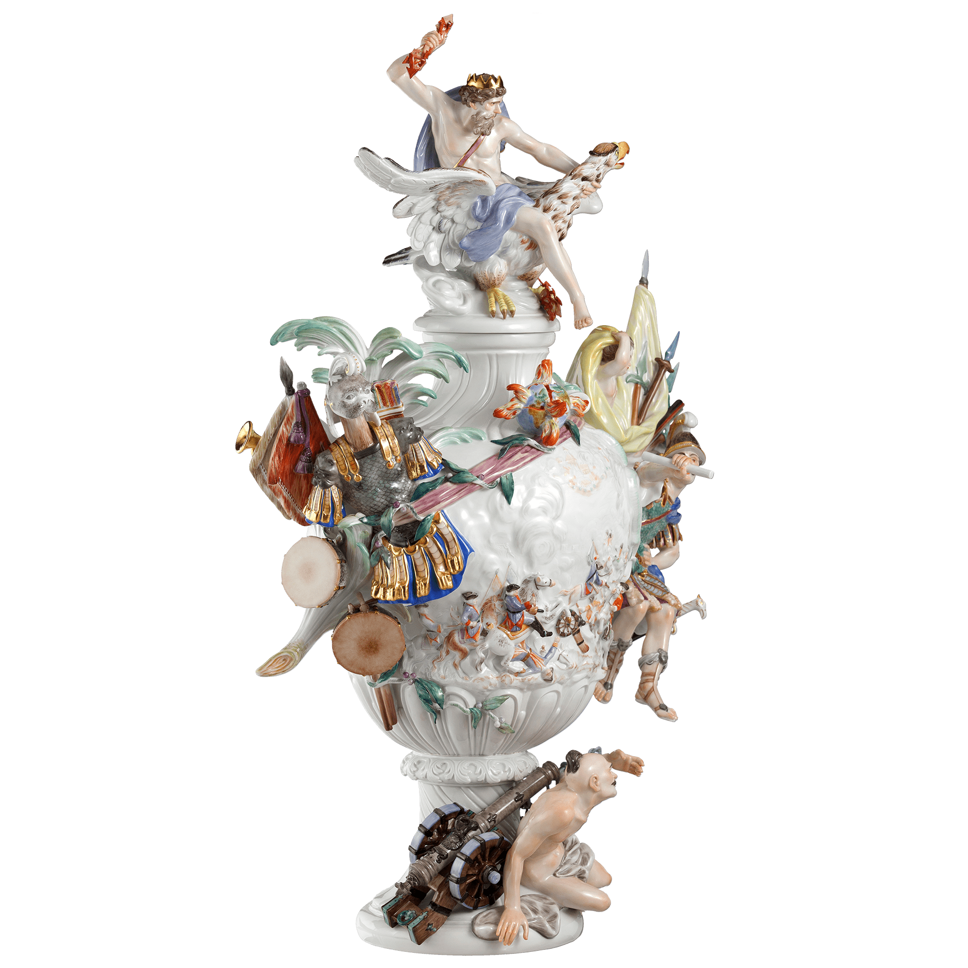 Vase, Elementevase Feuer und Krieg, H 67 cm | Meissen Vasen Kollektion 90a480 - 81m10 - Meissen Weimar
