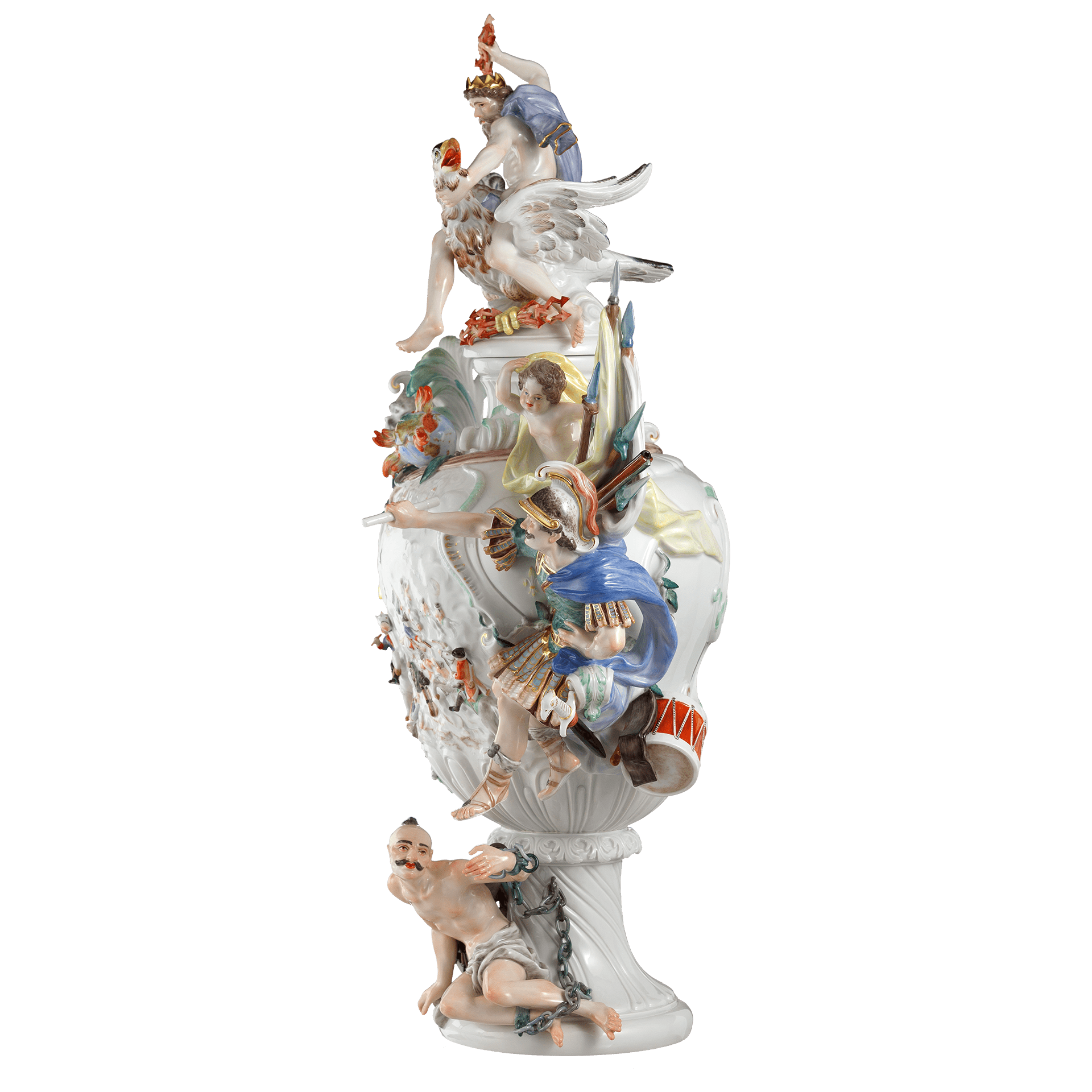 Vase, Elementevase Feuer und Krieg, H 67 cm | Meissen Vasen Kollektion 90a480 - 81m10 - Meissen Weimar