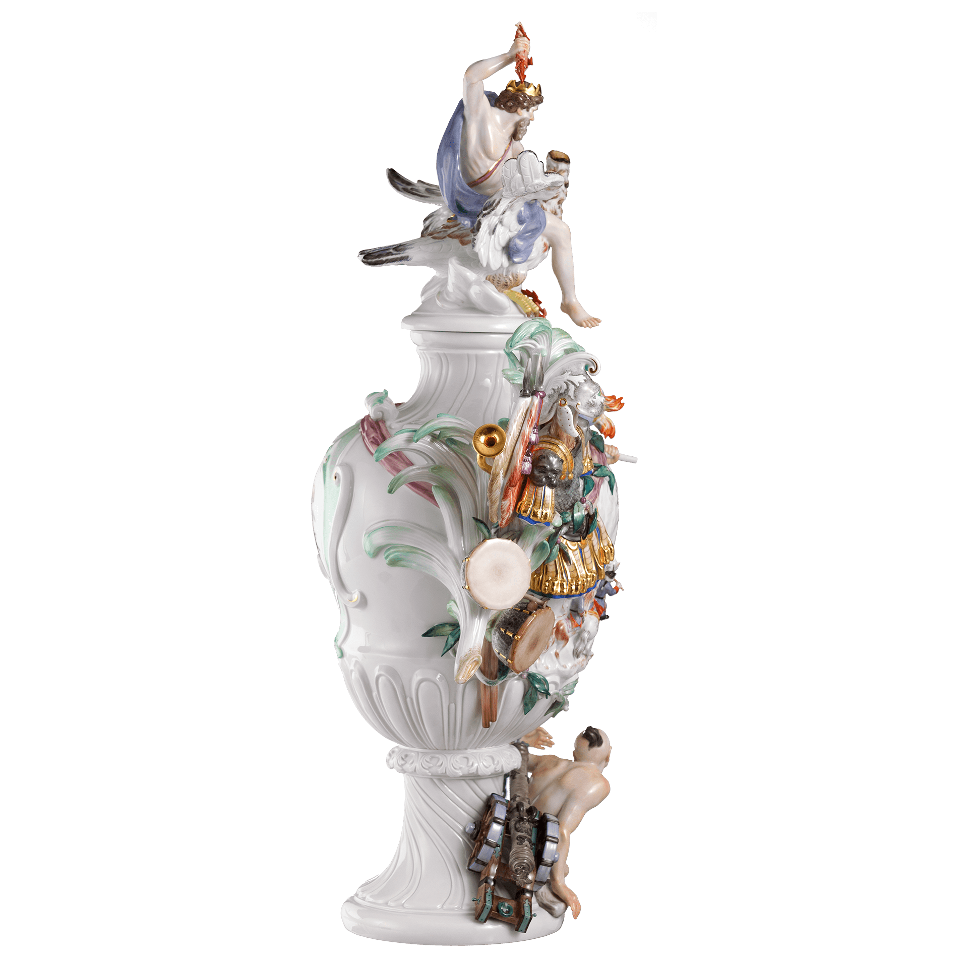 Vase, Elementevase Feuer und Krieg, H 67 cm | Meissen Vasen Kollektion 90a480 - 81m10 - Meissen Weimar
