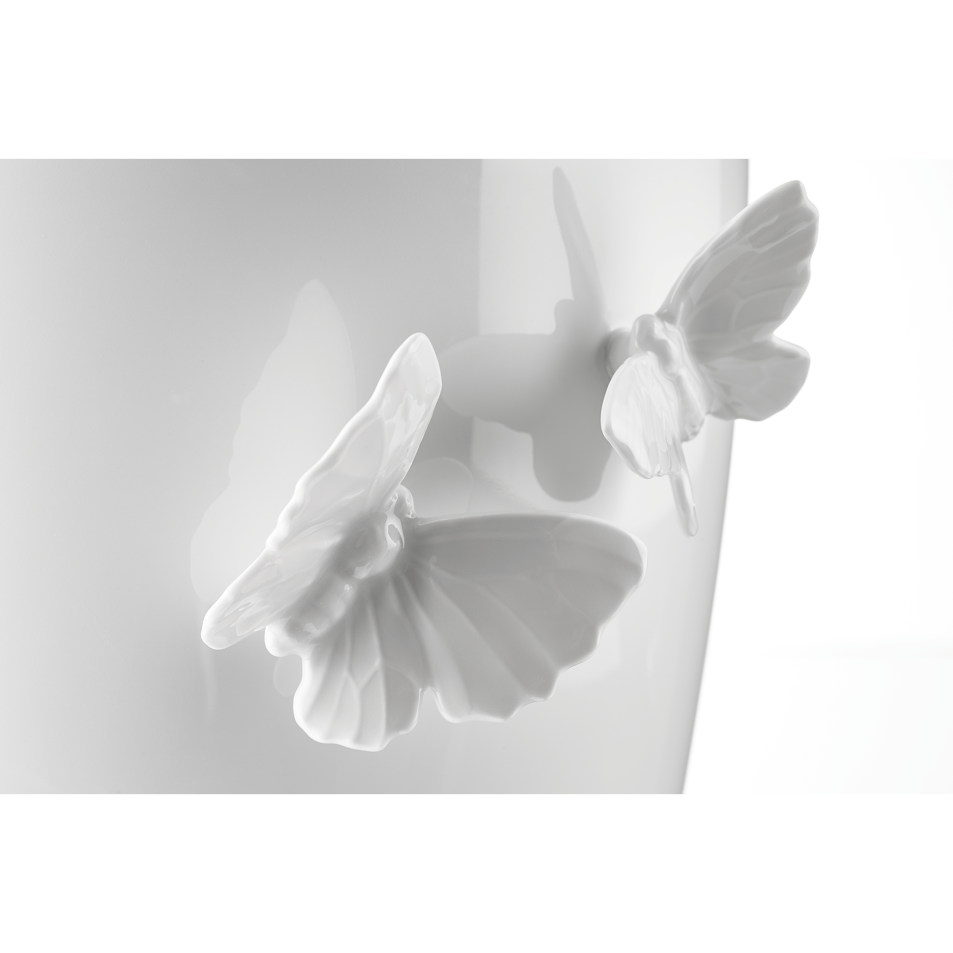Vase, groß, rund, H 20,5 cm, weiß | Meissen Butterfly Collection 000001 - 50911 - Meissen Weimar