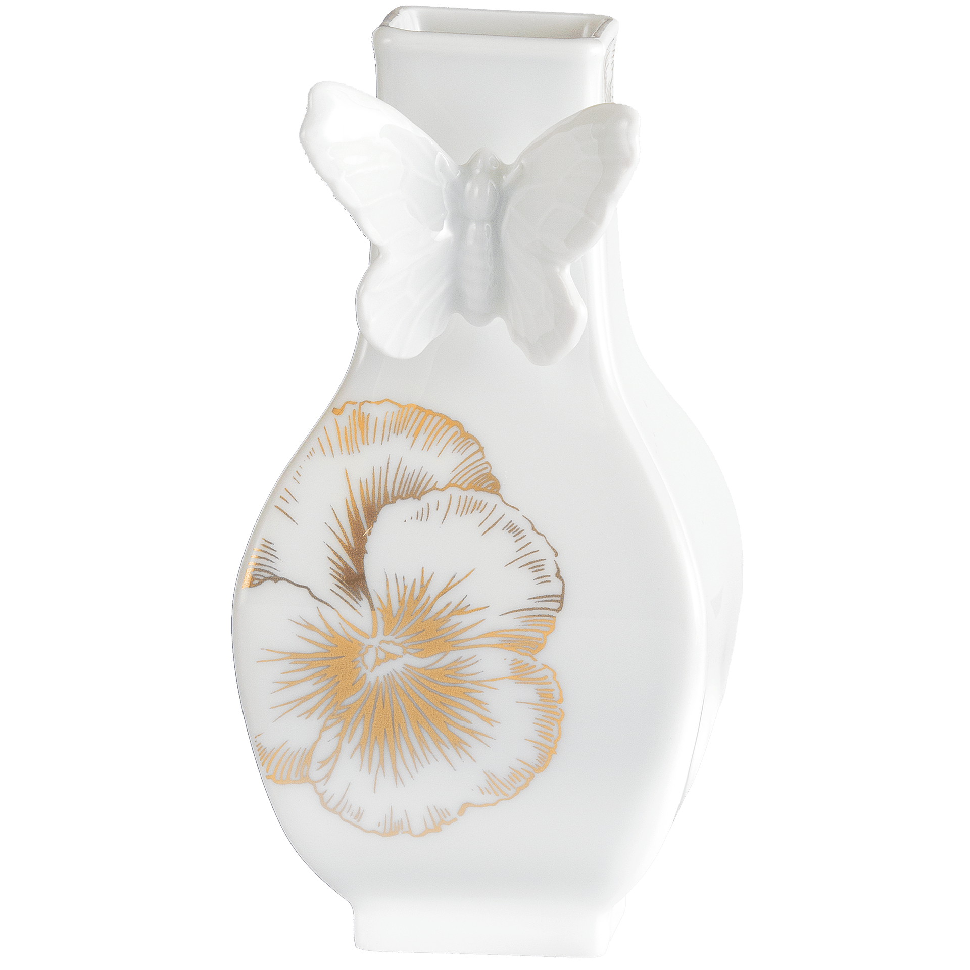 Vase klein, eckig, 'Giant Bloom Gold' H 13 cm | Meissen Vasen - Kollektion 79A830 - 50908 - Meissen Weimar