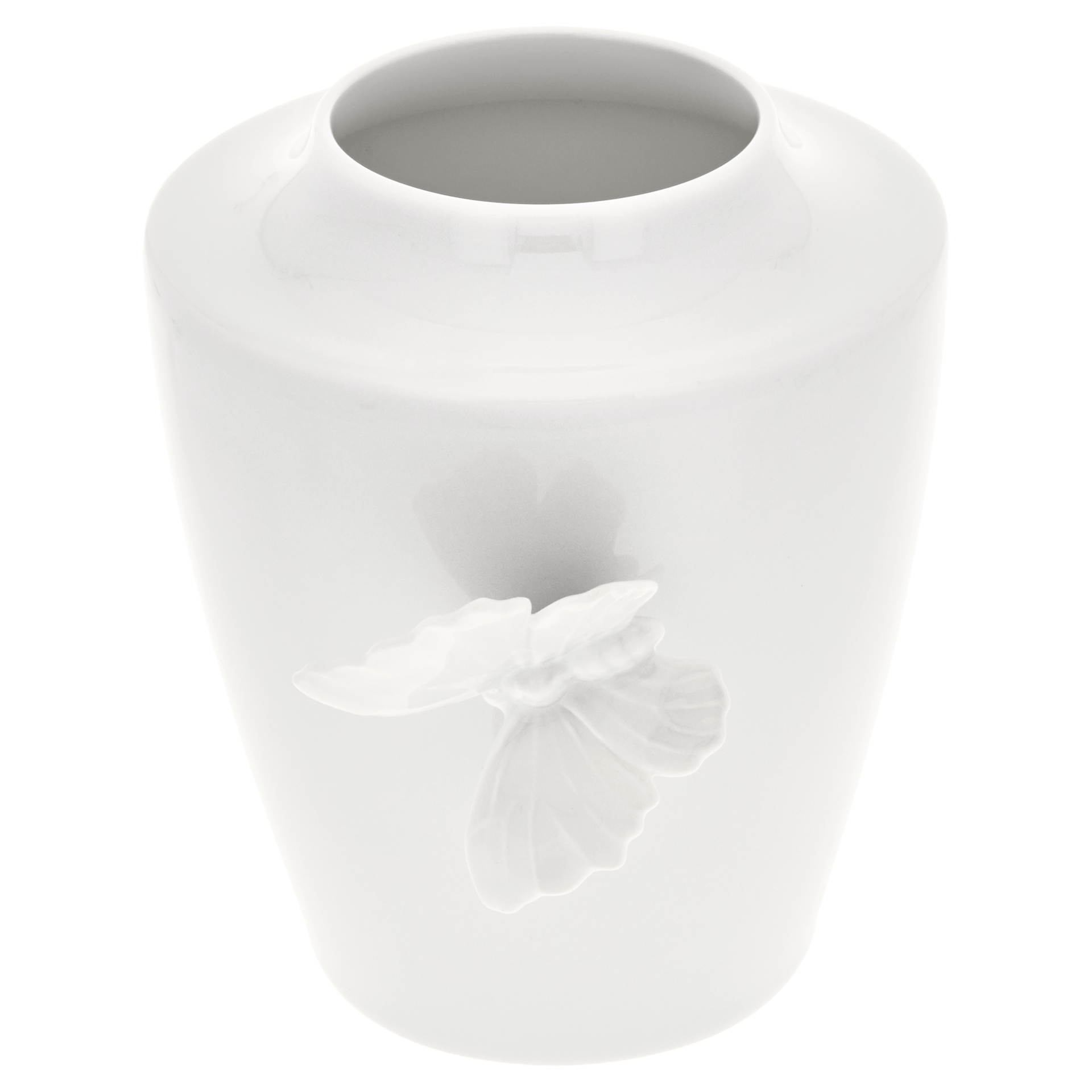 Vase, klein, rund, H 13,5 cm, weiß | Meissen Butterfly Collection 000001 - 50910 - Meissen Weimar