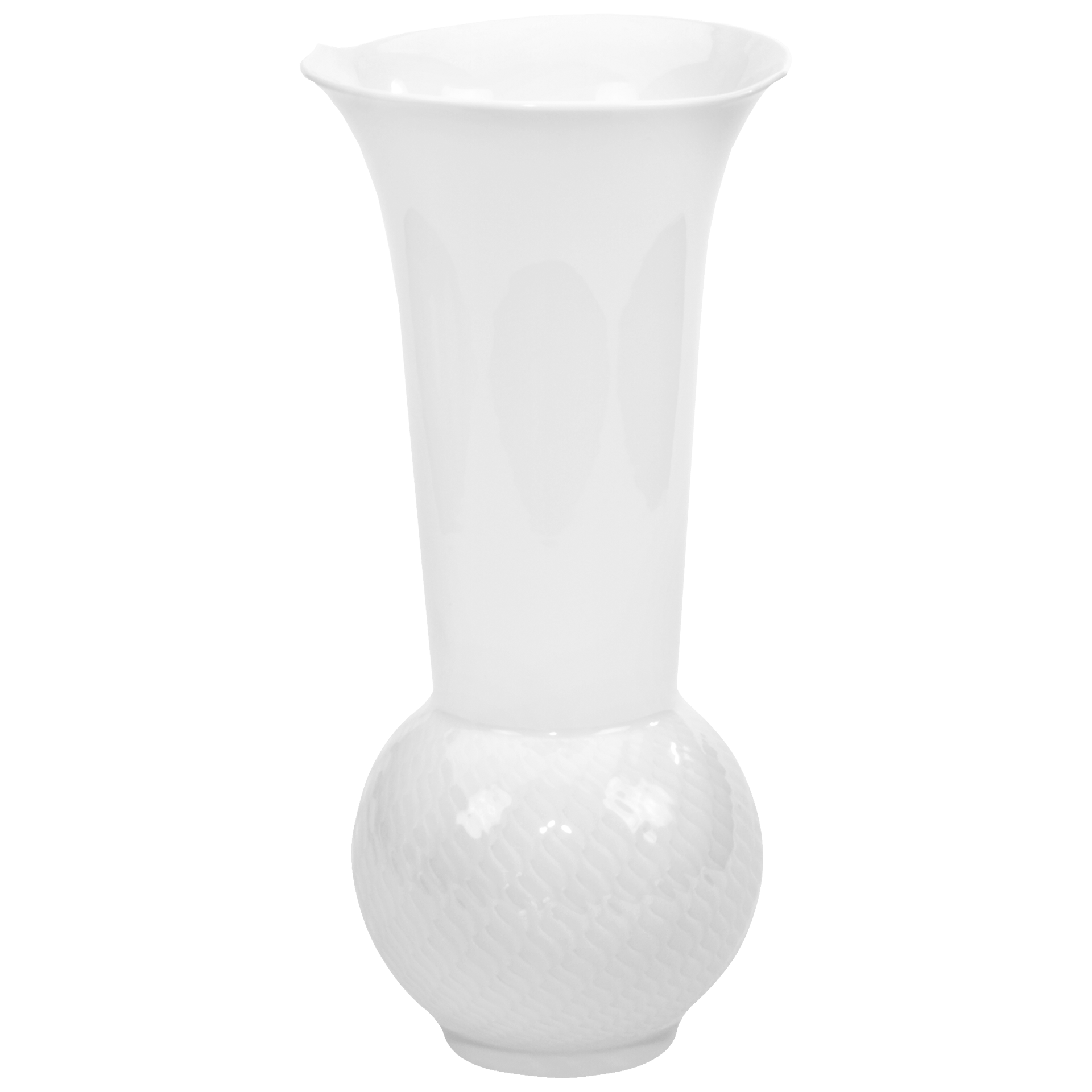 Vase, klein, rund, Weiß, H 30 cm | Meissen Wellenspiel Relief 000001 - 50310 - Meissen Weimar