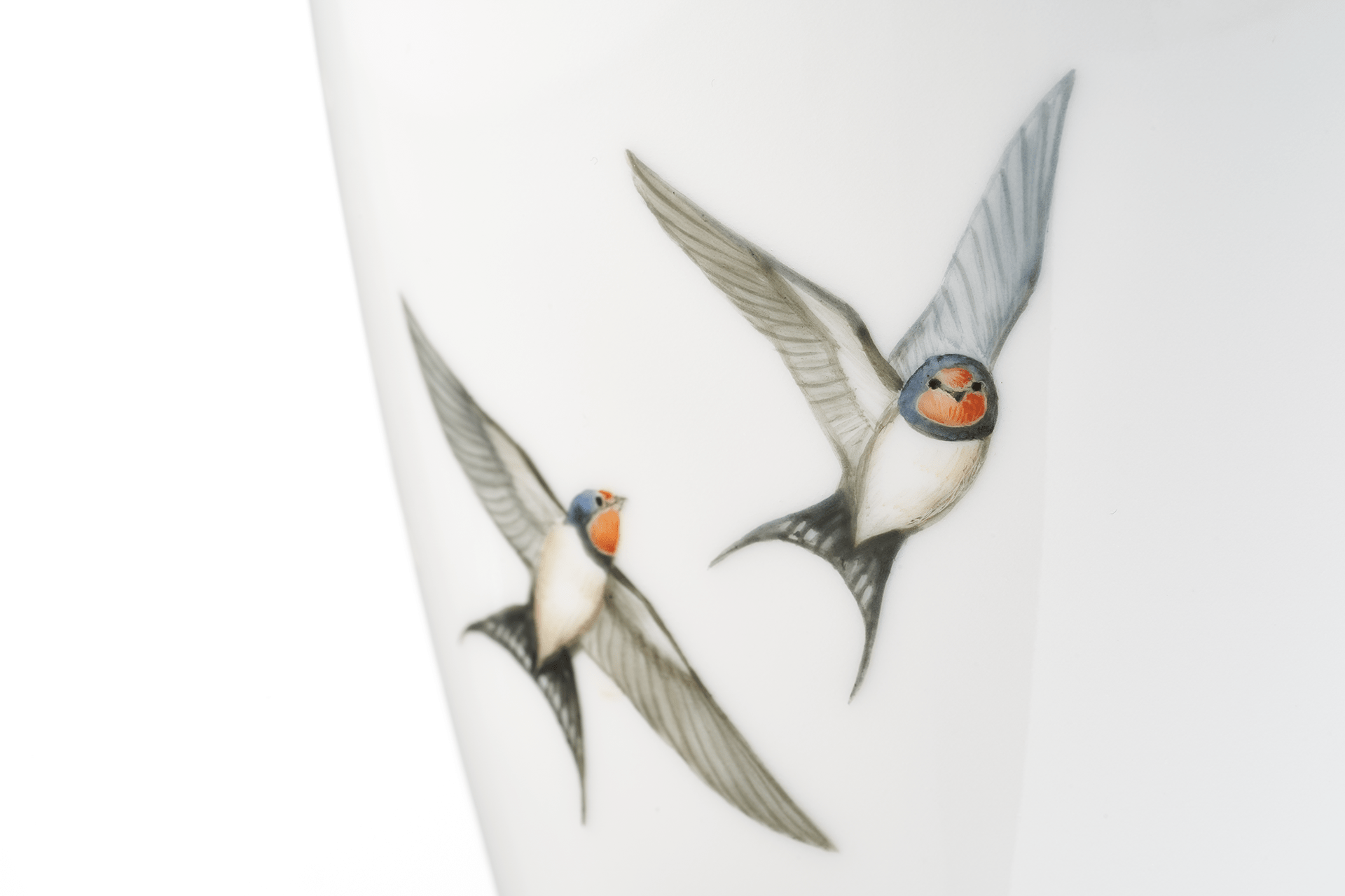 Vase, klein, Vogelmalerei, Schwalben im Flug, H 13,5 cm | Accessoires Meissen Cosmopolitan 26C022 - 50532 - Meissen Weimar