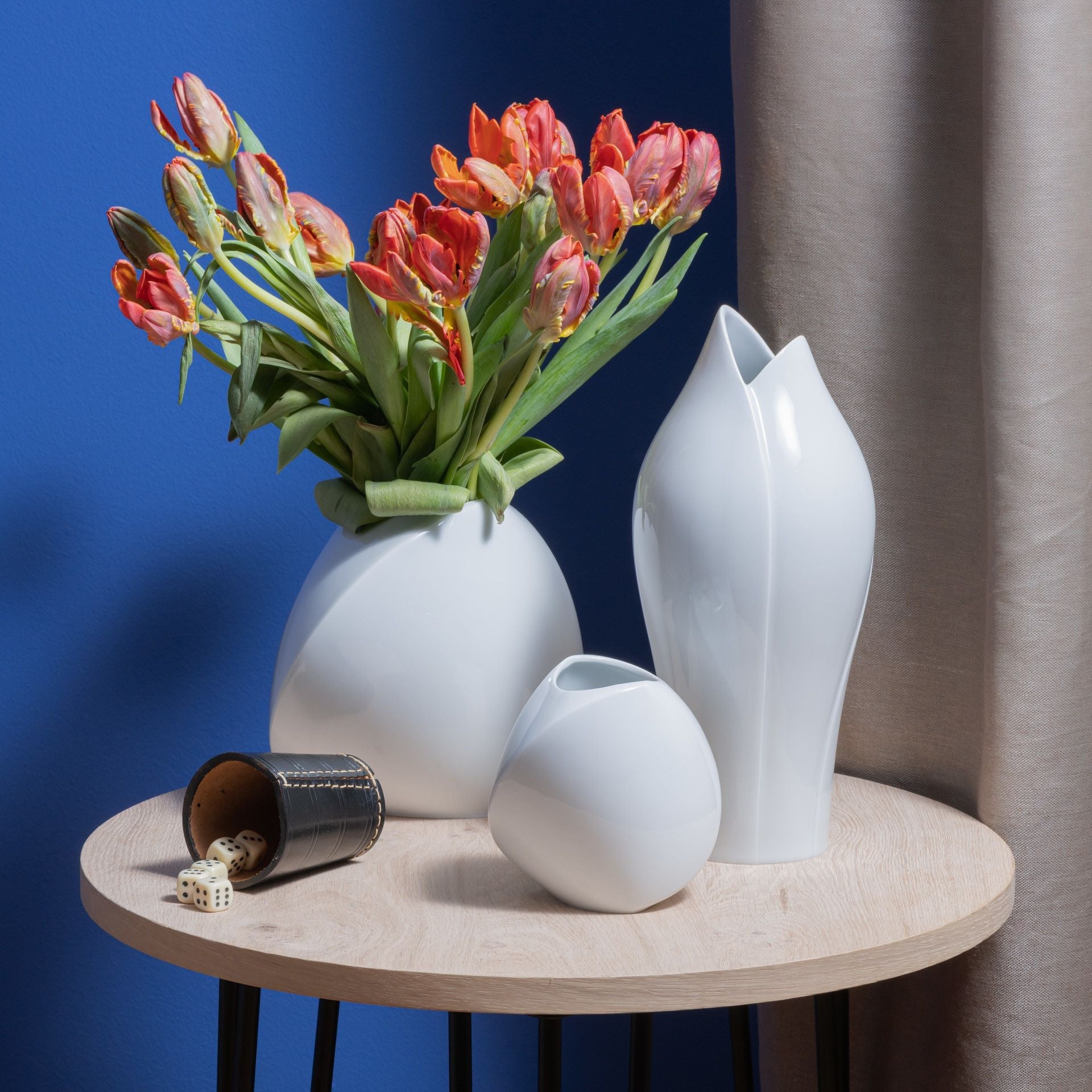 Vase, klein, Weiß, H 12 cm | Vasen - Kollektion - Steinvase 000001 - 50107 - Meissen Weimar