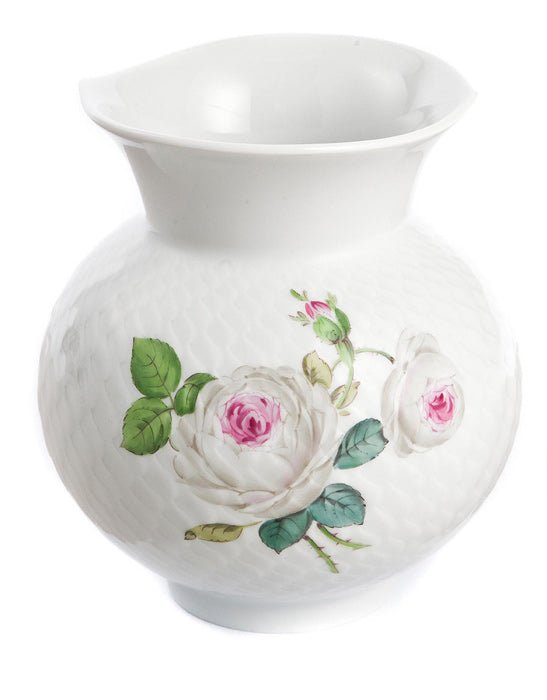 Vase mit Relief, purpur Kern, weißer Rand, H 13,5 cm | Meissen Wellenspiel Relief 029501 - 50142 - Meissen Weimar