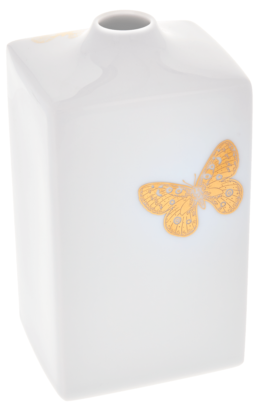 Vase mittlere Größe, Goldschmetterling, H 15,5 cm | Meissen Kollektion Flying Wonders 79A369 - 50193 - Meissen Weimar