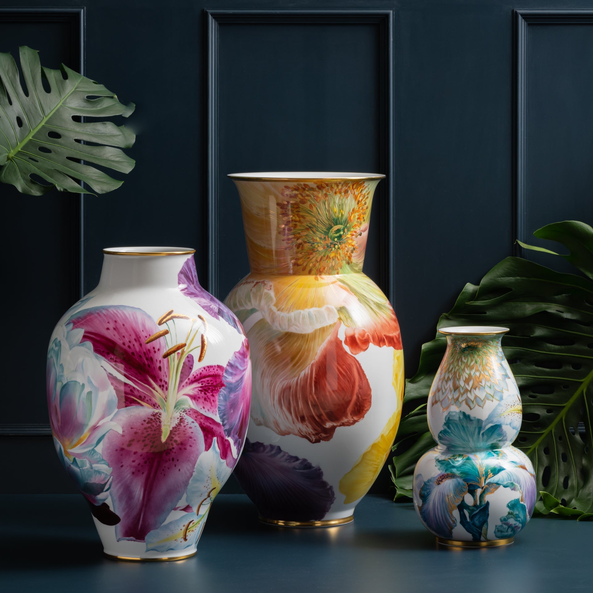 Vase Peach Poppy H 70 cm limitiert | Meissen Limitierte Meisterwerke 932t84 - 50483 - Meissen Weimar