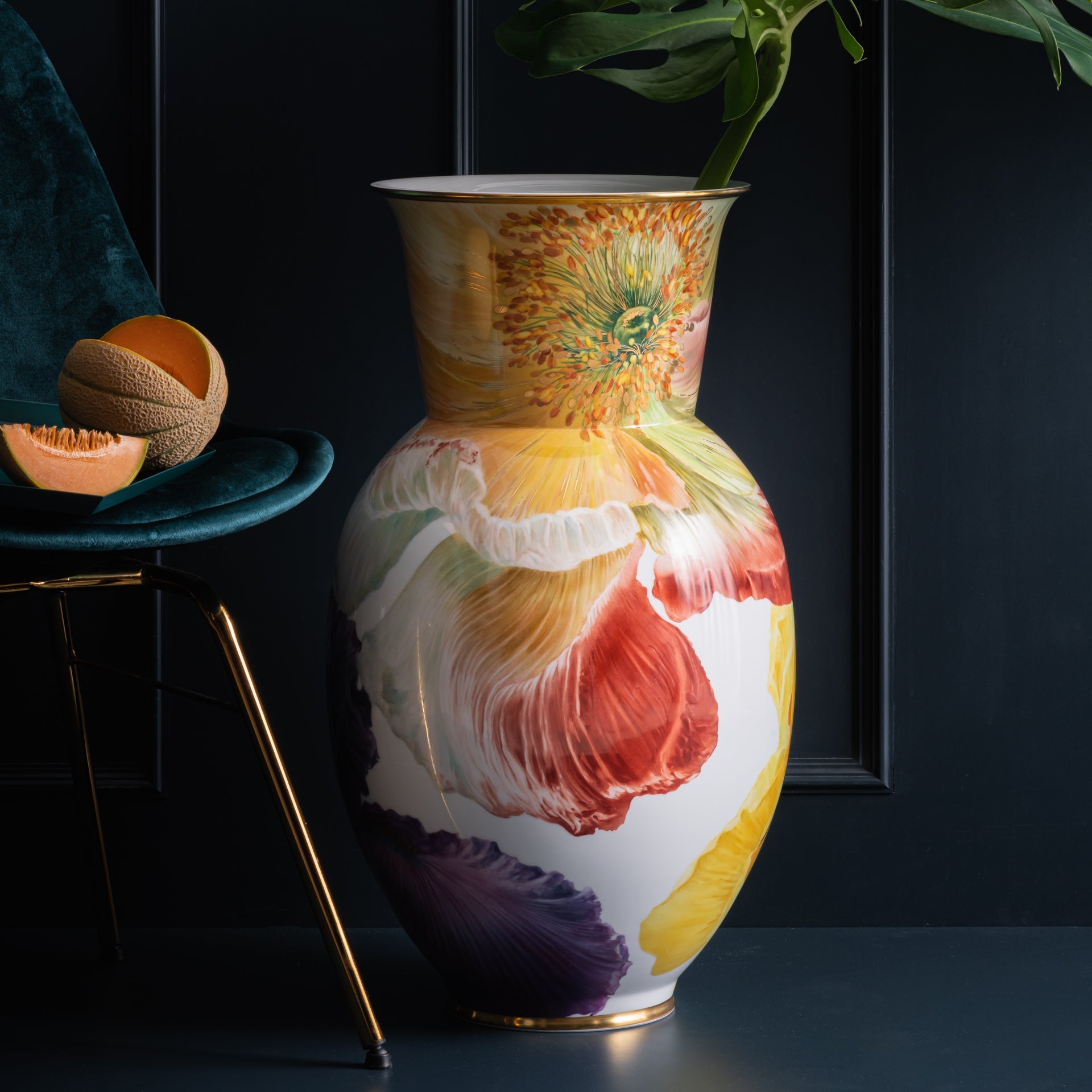 Vase Peach Poppy H 70 cm limitiert | Meissen Limitierte Meisterwerke 932t84 - 50483 - Meissen Weimar