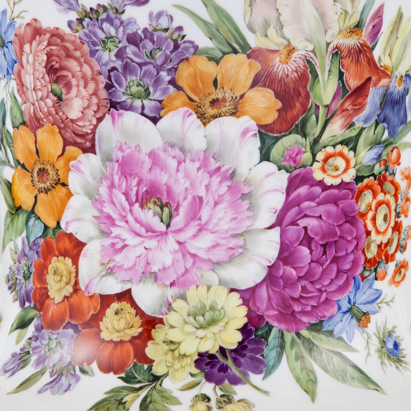 Vase Reiche Blumenmalerei, purpur glasiert, H 48,3 cm | Meissen Limitierte Meisterwerke 20a284 - 50m21 - Meissen Weimar