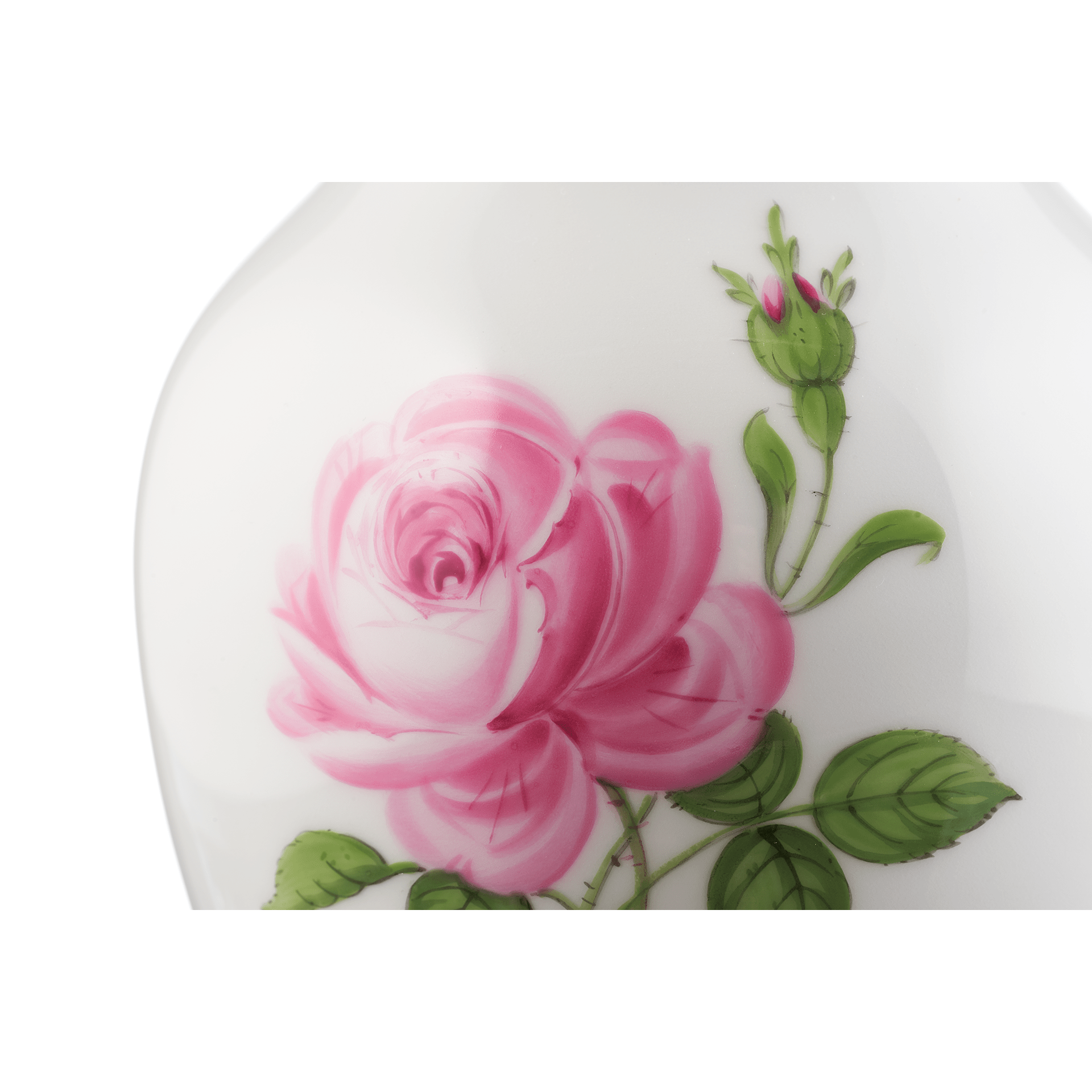 Vase, Rose mitte, bunt, Goldrand, H 24 cm | Meissen Porzellan - Kollektion Neuer Ausschnitt 020110 - 50198 - Meissen Weimar
