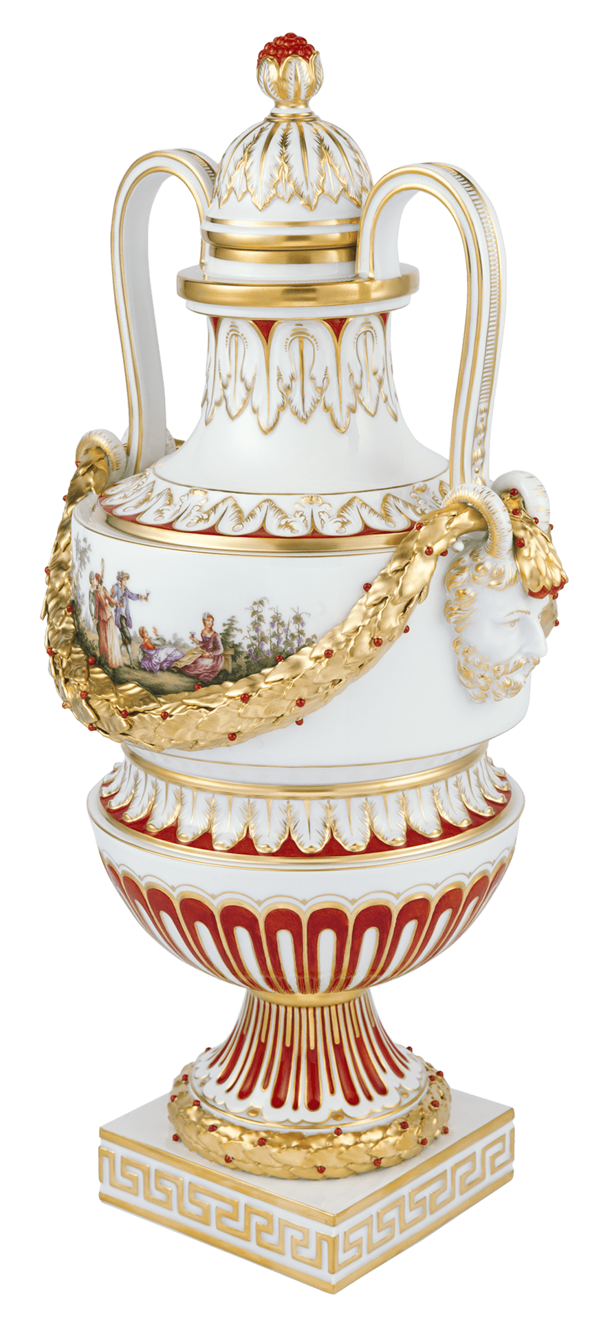 Vase Rot - Gold, H 54 cm, limitiert | Meissen Limitierte Meisterwerke 29a384 - 51239 - Meissen Weimar