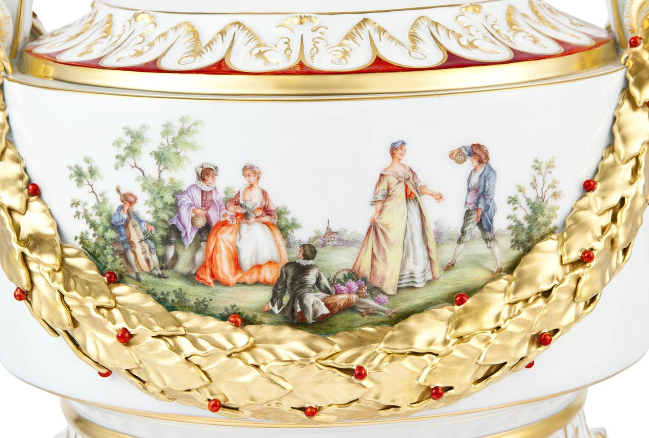 Vase Rot - Gold, H 54 cm, limitiert | Meissen Limitierte Meisterwerke 29a384 - 51239 - Meissen Weimar