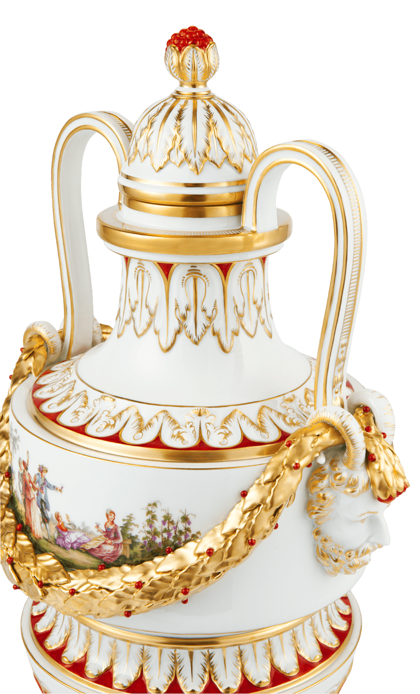 Vase Rot - Gold, H 54 cm, limitiert | Meissen Limitierte Meisterwerke 29a384 - 51239 - Meissen Weimar