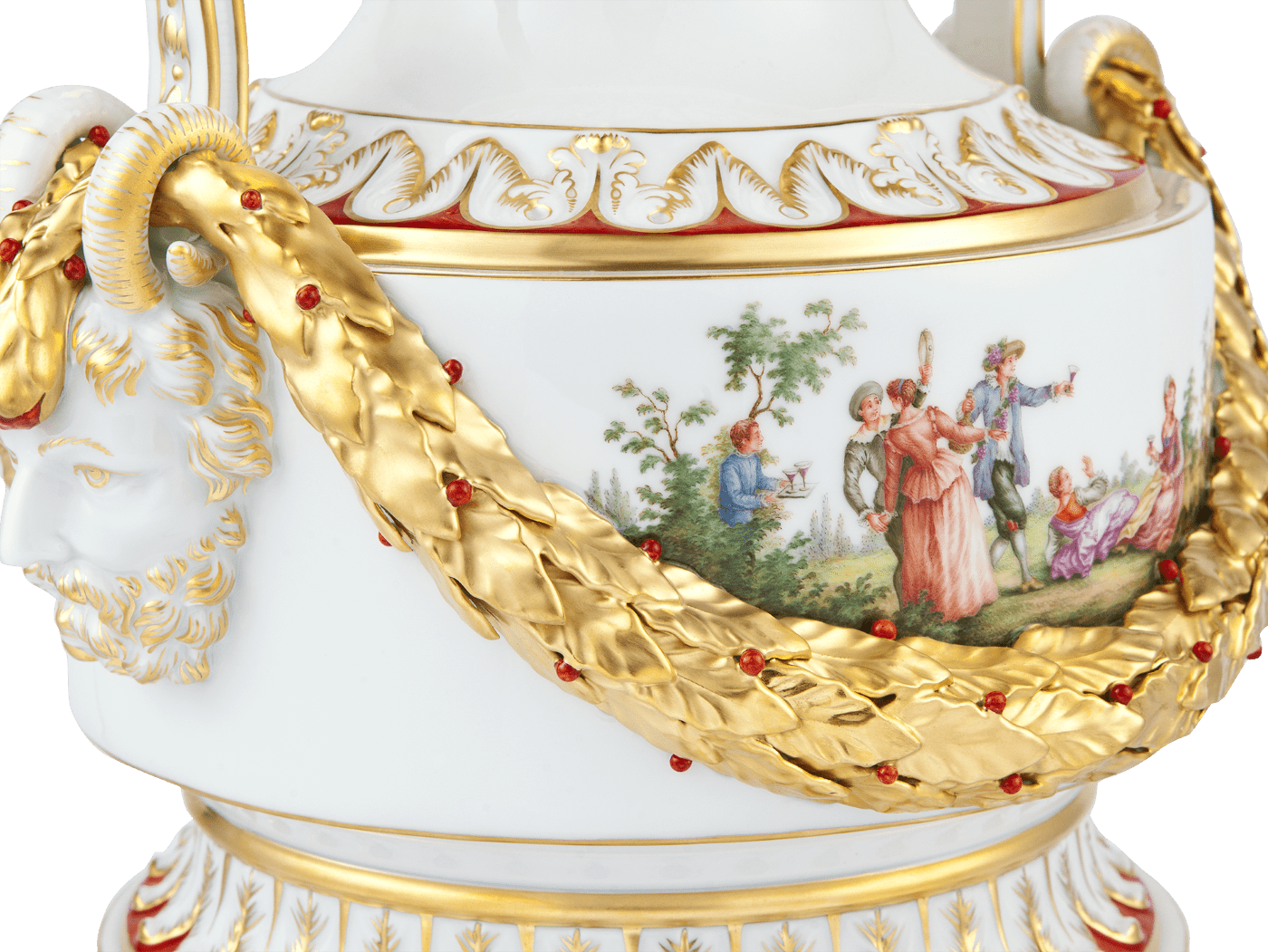 Vase Rot - Gold, H 54 cm, limitiert | Meissen Limitierte Meisterwerke 29a384 - 51239 - Meissen Weimar