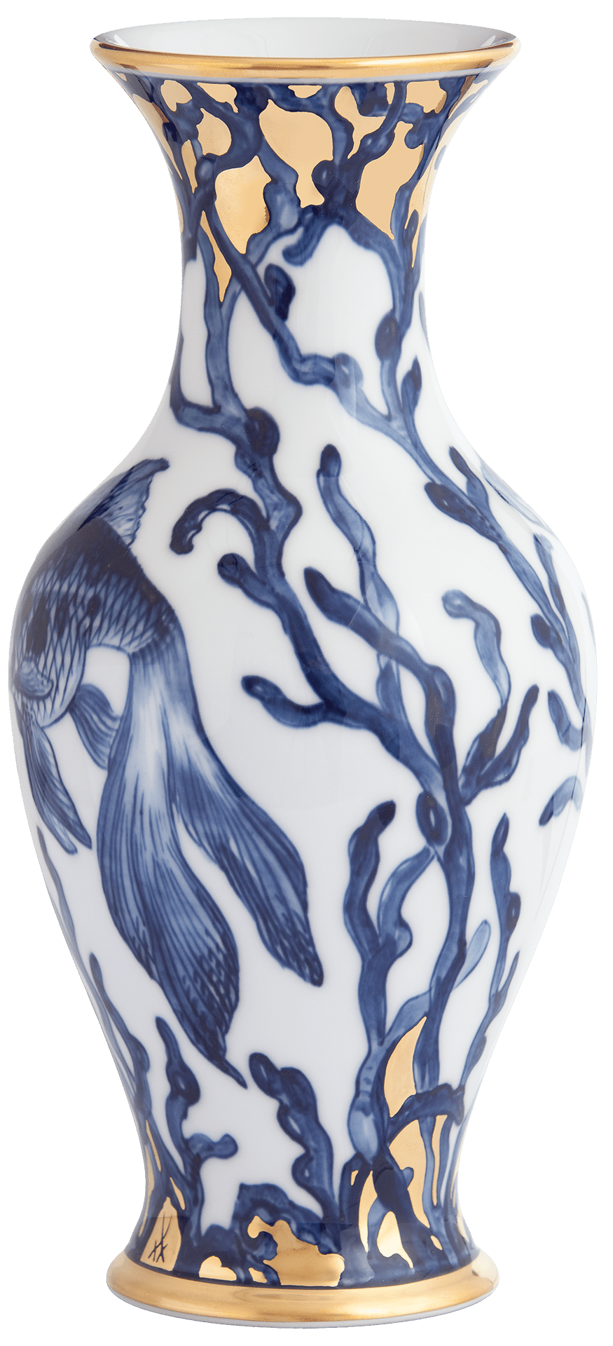 Vase, Schleierfisch im Blasentang, H 24 cm | Meissen Neuer Ausschnitt 816374 - 50198 - Meissen Weimar
