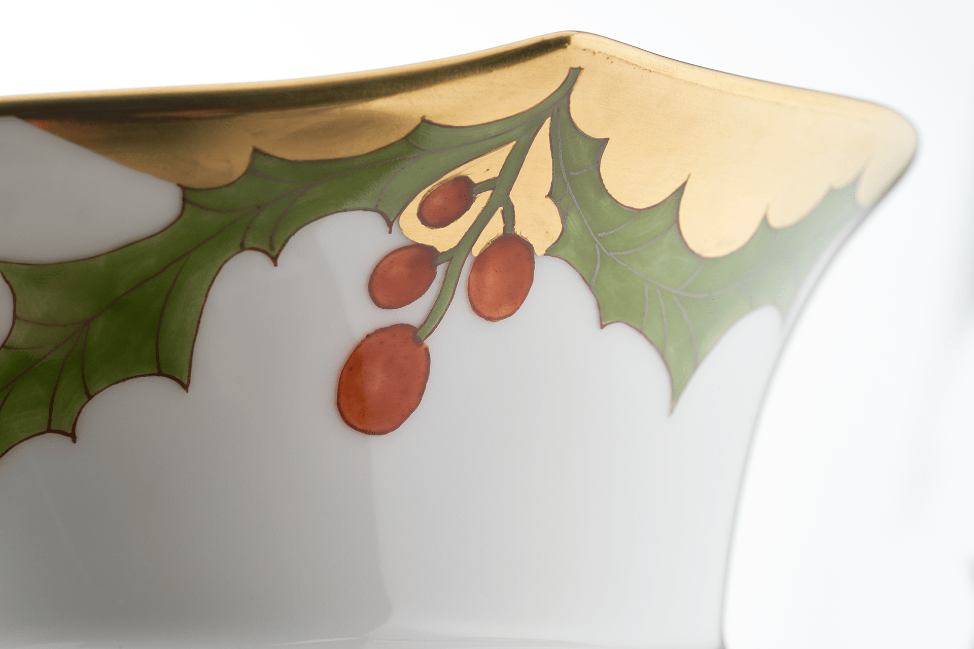 Vase Stechpalme mit Goldrand, H 13,5 cm | Meissen Wellenspiel Pur 700291 - 50141 - Meissen Weimar