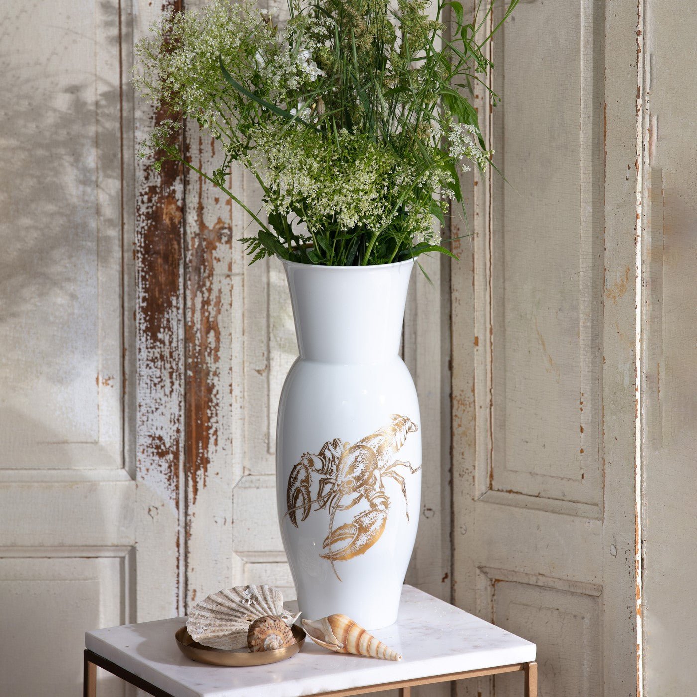 Vase Stilisierter Hummer, Gold, H 34,5 cm | Meissen Vasen Kollektion 61a148 - 50330 - Meissen Weimar