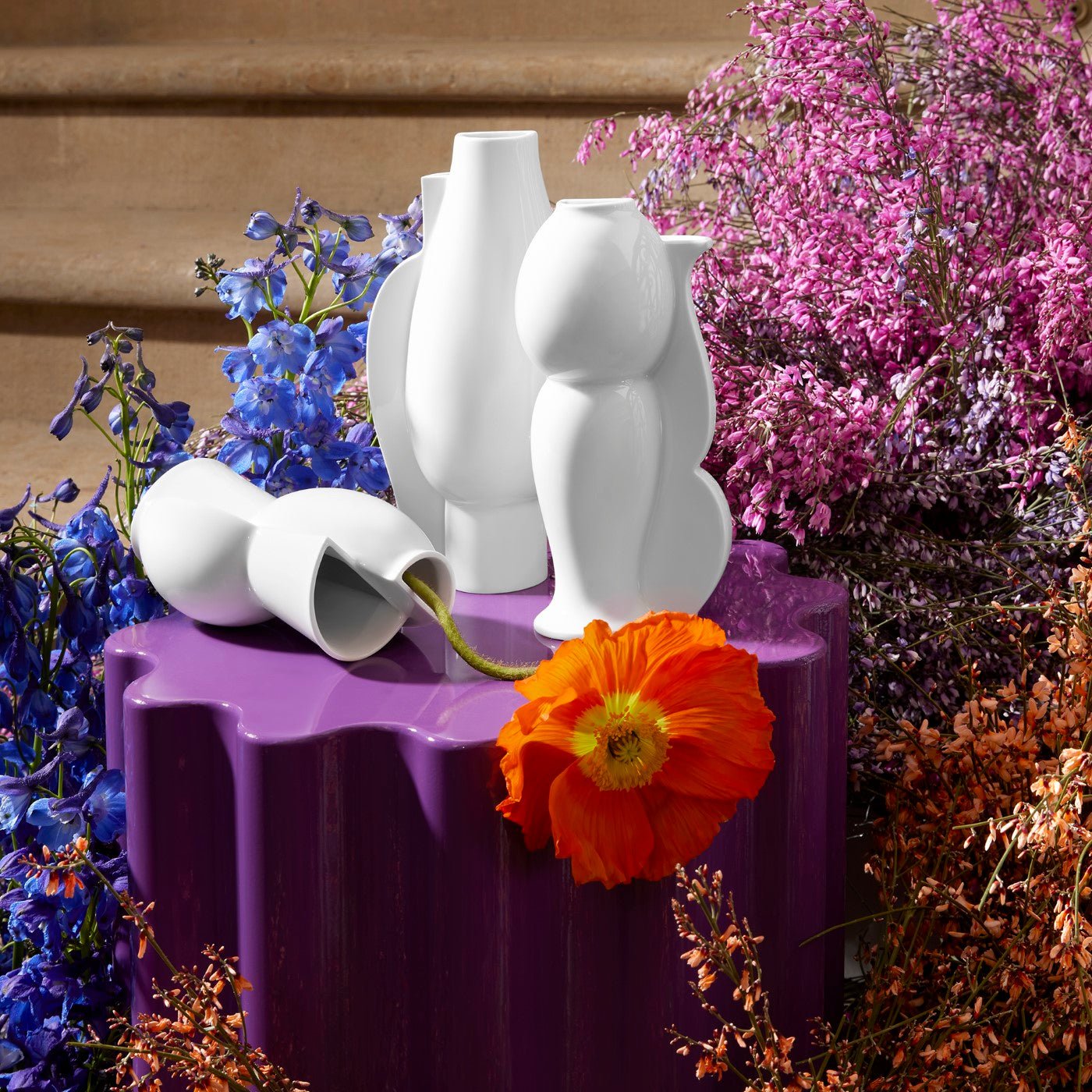 Vase "Two Sides", mittelgroß, H 19 cm, weiß | Meissen Vasen Kollektion 000001 - 50465 - Meissen Weimar
