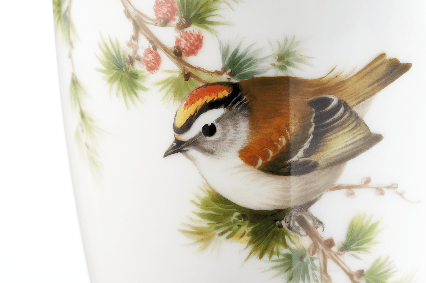 Vase, Vogelmalerei Drei Goldhähnchen auf Lärchenzweig, H 11 cm | Meissen Cosmopolitan 26c031 - 50530 - Meissen Weimar