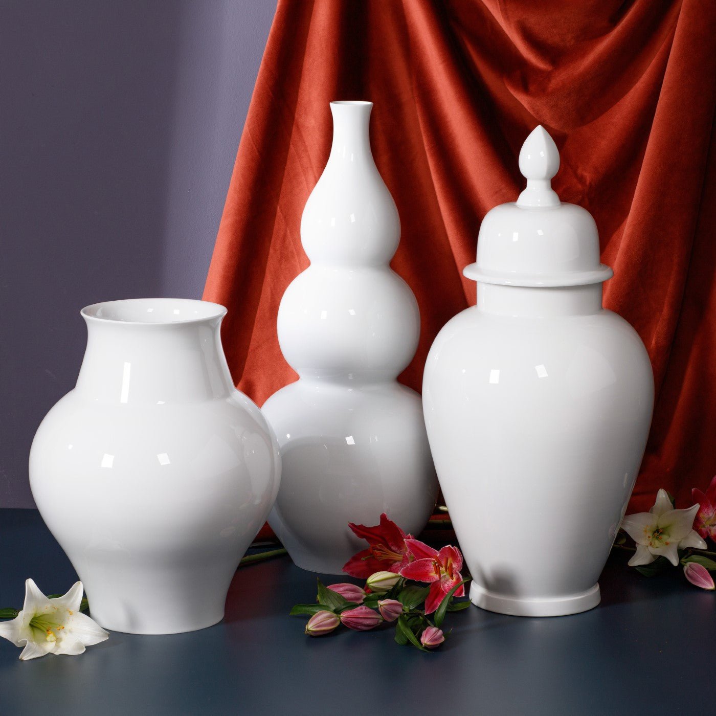 Vase Weiß H 44 cm | Meissen Kollektion Markenzeichen 000001 - 50443 - Meissen Weimar