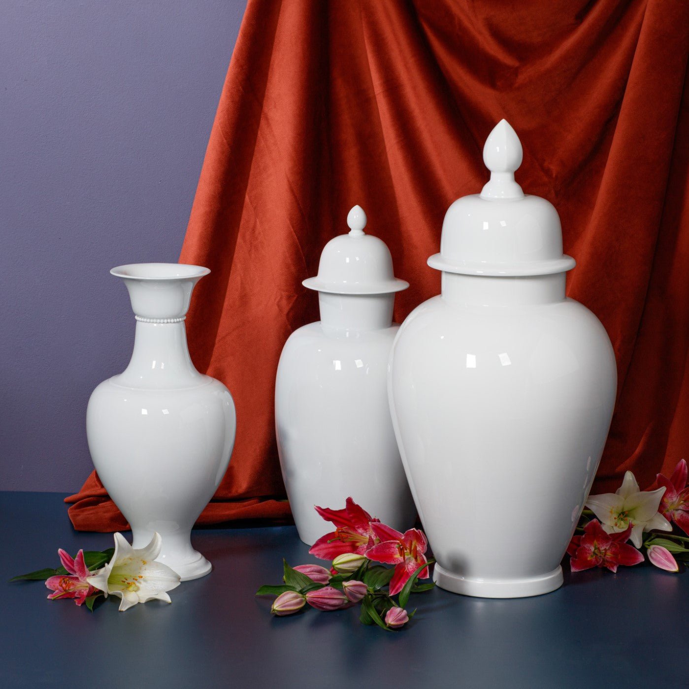 Vase Weiß H 53 cm | Meissen Kollektion Markenzeichen 000001 - 51114 - Meissen Weimar