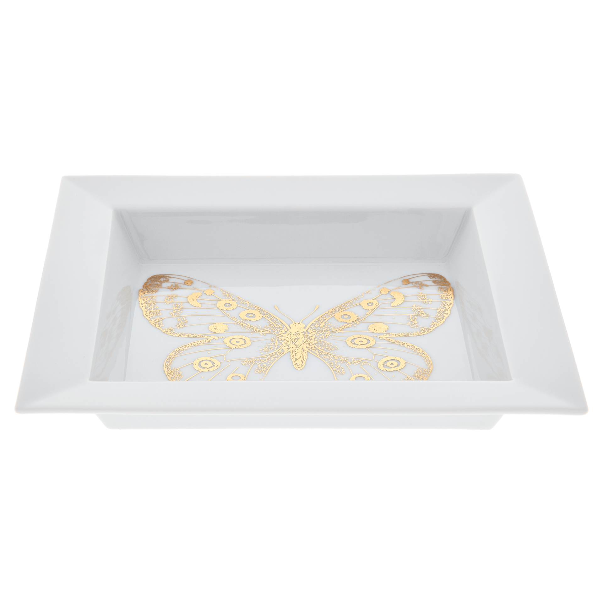 Vide - Poche, Meissen - Schale groß, Goldschmetterling,16 x 13,5 cm | Meissen Kollektion Flying Wonders 79A369 - 53274 - Meissen Weimar
