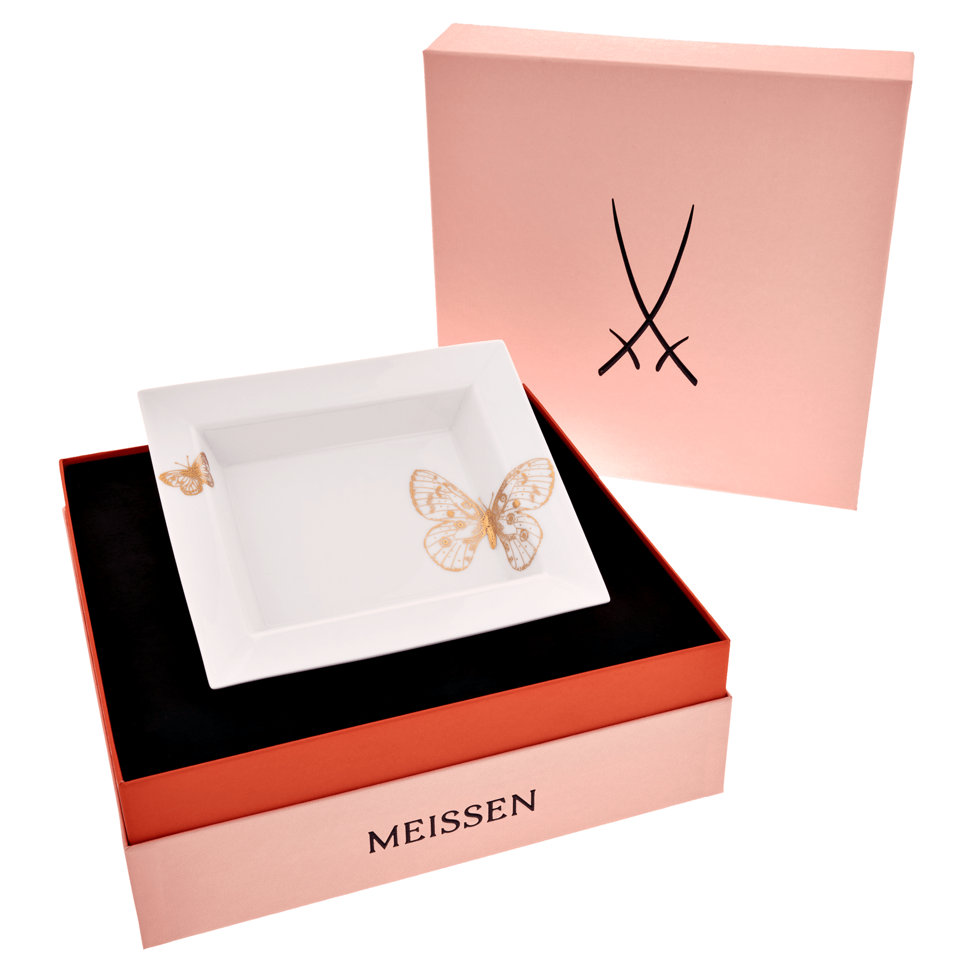 Vide - Poche, Meissen - Schale mittel, Goldschmetterling,16 x 13,5 cm | Meissen Kollektion Flying Wonders 79A369 - 53269 - Meissen Weimar