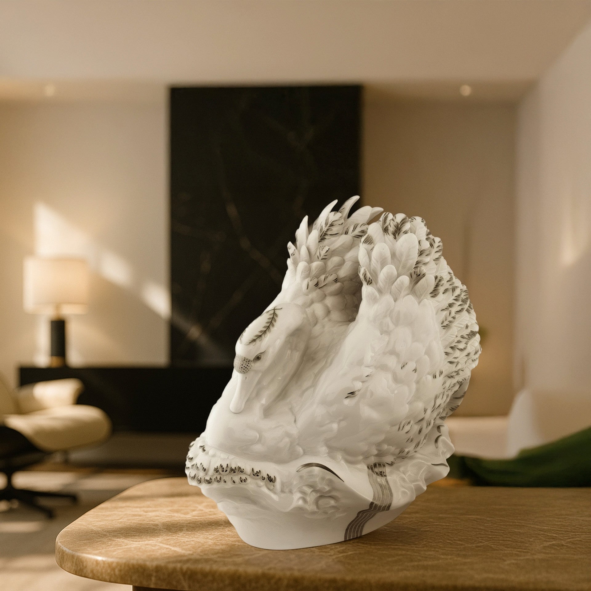 Vogel Schwan, Platinmalerei, Lim., H 36 cm | Meissen Exklusiv - Kollektion 901280-77437 - Meissen Weimar