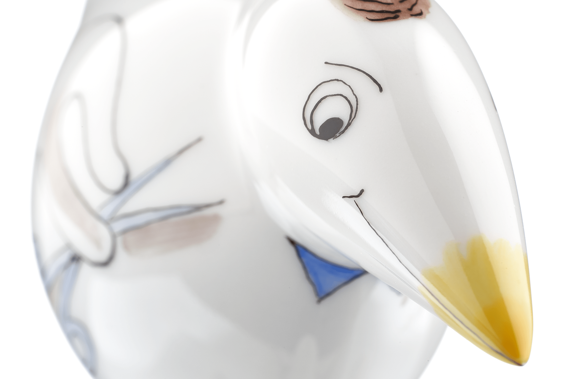 Vogel Spaßvogel Friseur, H 6,5 cm | Meissen Figuren - Edition Spassvogel 71a217 - 77411 - Meissen Weimar
