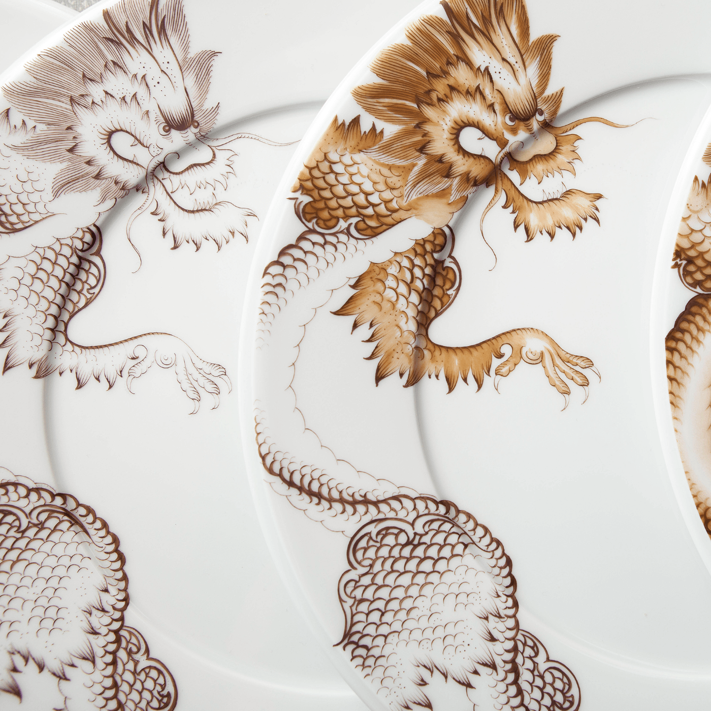Vorspeise - & Dessertteller, Ming Dragon, sepia, Ø 22 cm | Meissen Vitruv 33A310 - 43473 - Meissen Weimar