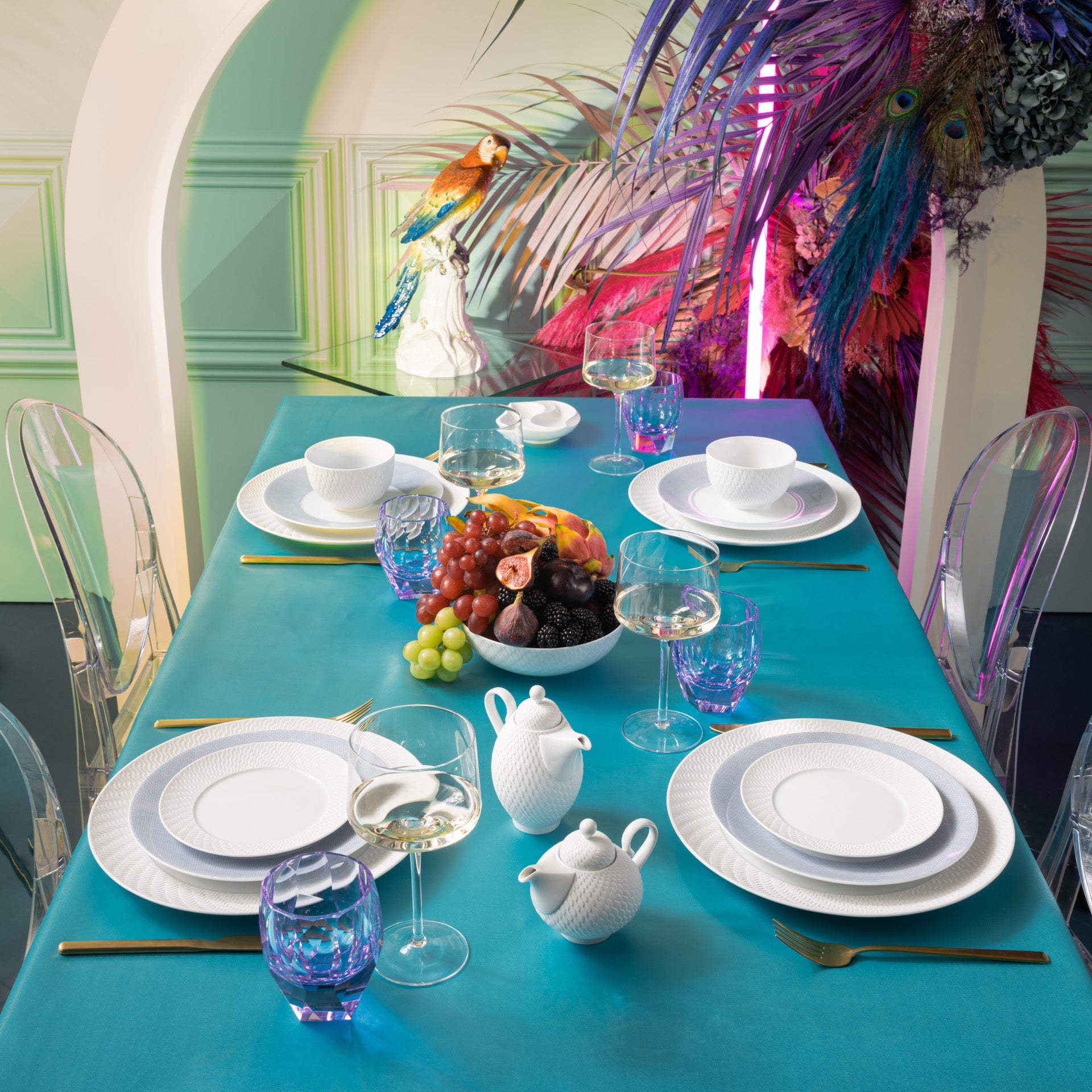 Vorspeise - und Dessertteller, Biskuit Weiß, Ø 22 cm | Meissen No.41 Wellenspiel Relief 860101 - 29a73 - Meissen Weimar