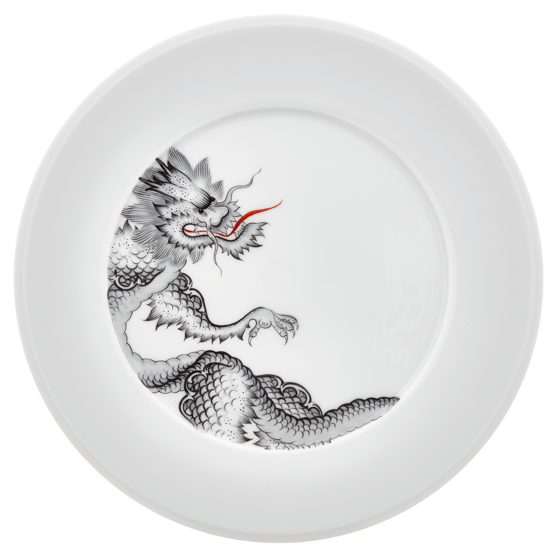 Vorspeise - und Dessertteller, Ø 22 cm, Ming - Drache, schwarz | Meissen Vitruv 33A311 - 43473 - Meissen Weimar