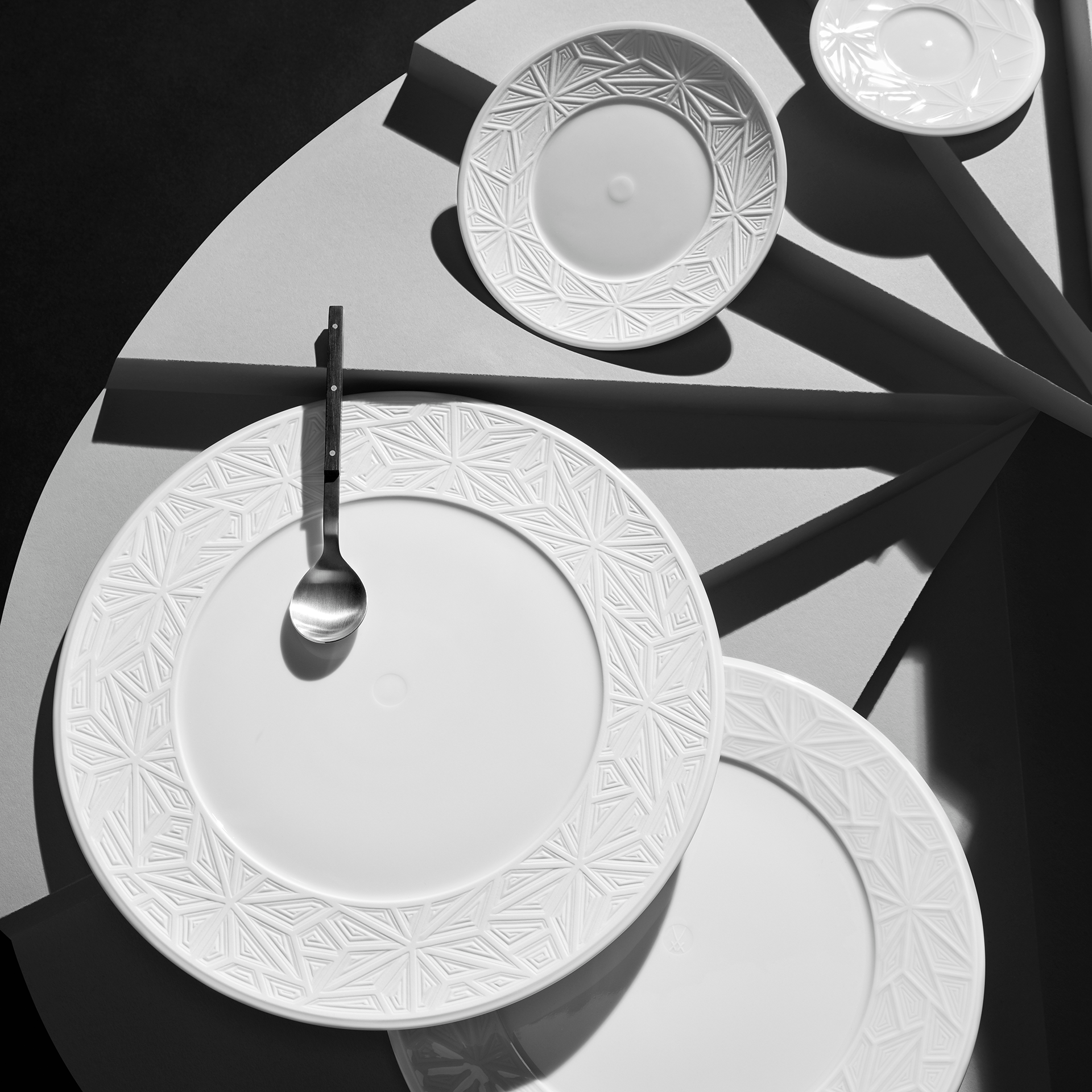 Vorspeise - und Dessertteller, Weiß, Ø 22 cm | Vitruv Graphic 000001 - 45473 - Meissen Weimar