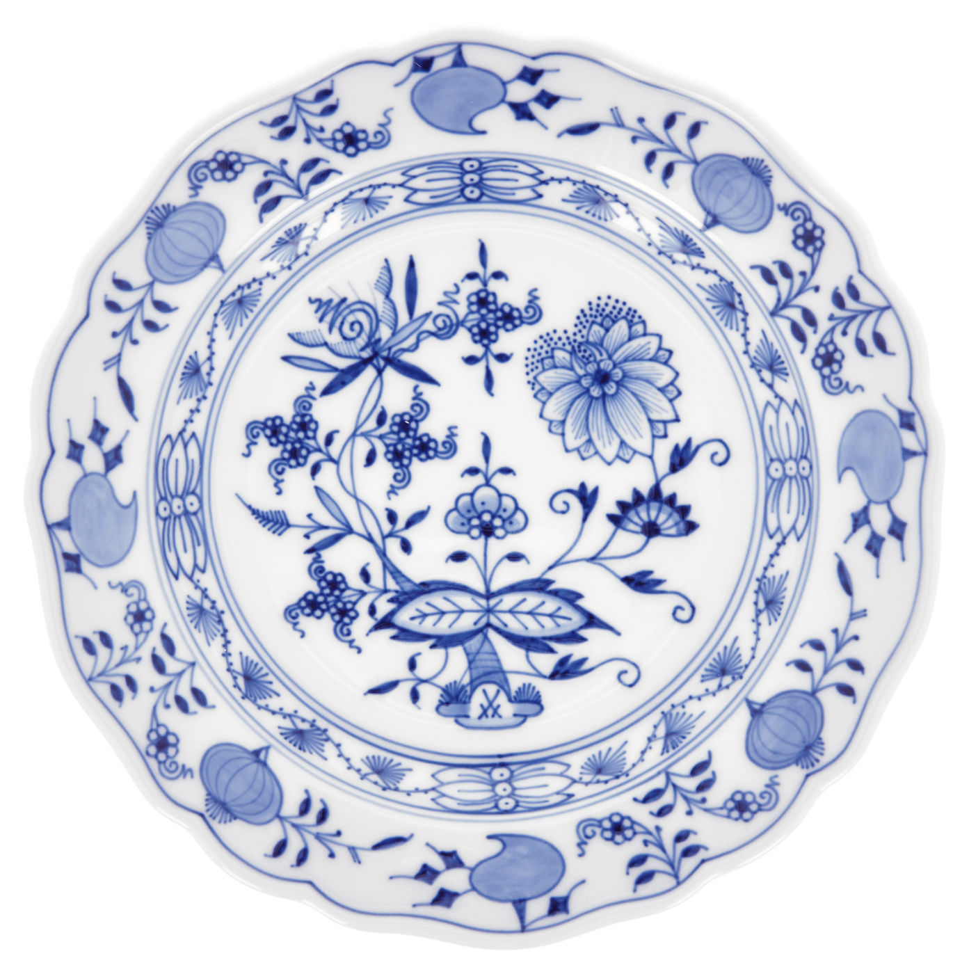 Vorspeise - und Dessertteller, Zwiebelmuster, kobaltblau, weißer Rand, Ø 18 cm | Meissen Neuer Ausschnitt 800101 - 00501 - Meissen Weimar