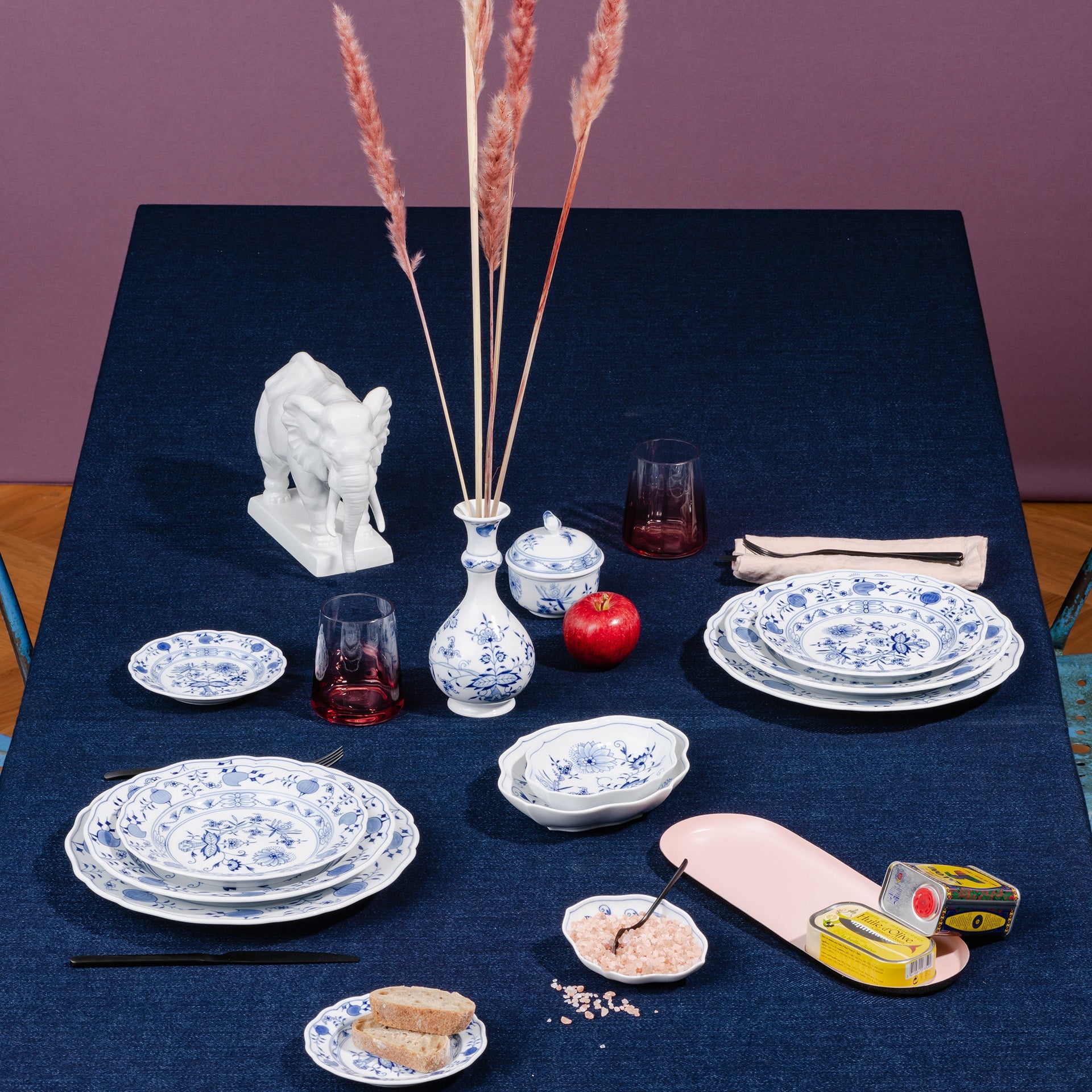 Vorspeise - und Dessertteller, Zwiebelmuster, kobaltblau, weißer Rand, Ø 18 cm | Meissen Neuer Ausschnitt 800101 - 00501 - Meissen Weimar
