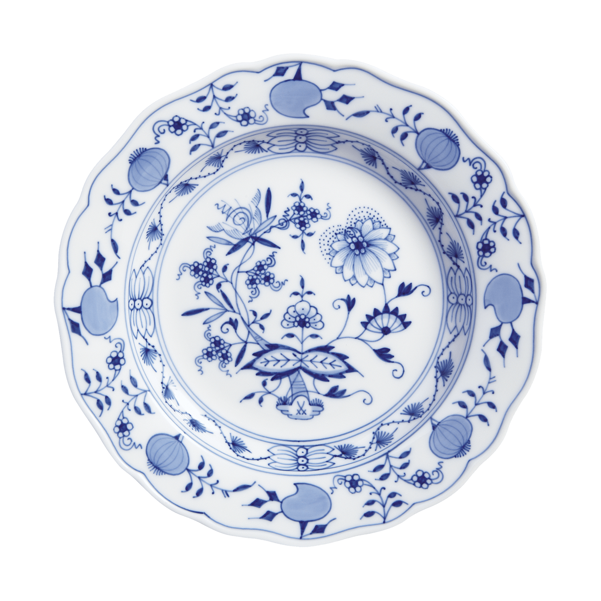 Vorspeise - und Dessertteller, Zwiebelmuster, kobaltblau, weißer Rand, Ø 20 cm | Meissen Neuer Ausschnitt 800101 - 00472 - Meissen Weimar