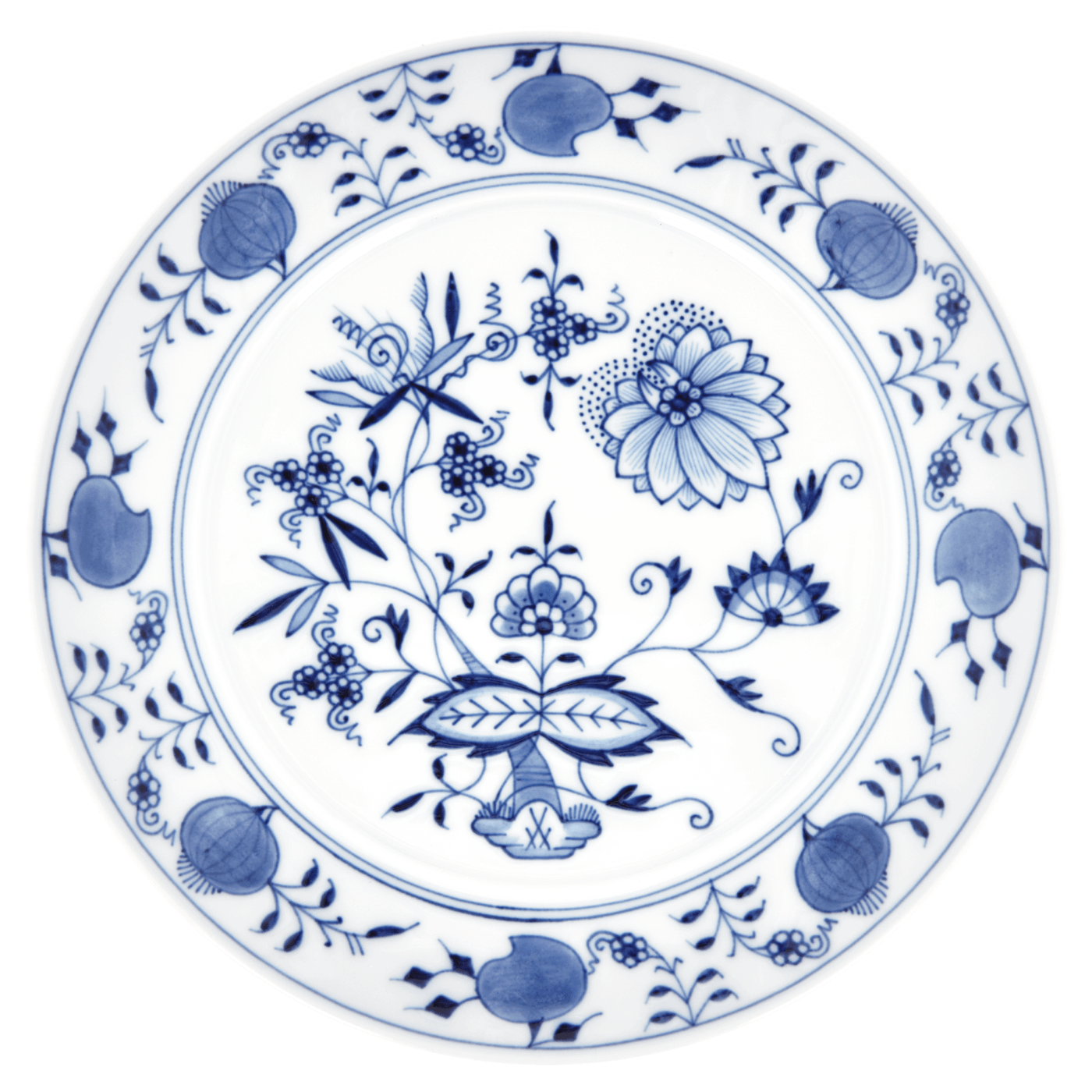 Vorspeise - und Dessertteller, "Zwiebelmuster", kobaltblau, weißer Rand, Ø 22 cm | Meissen No.41 Zwiebelmuster 800101 - 41473 - Meissen Weimar