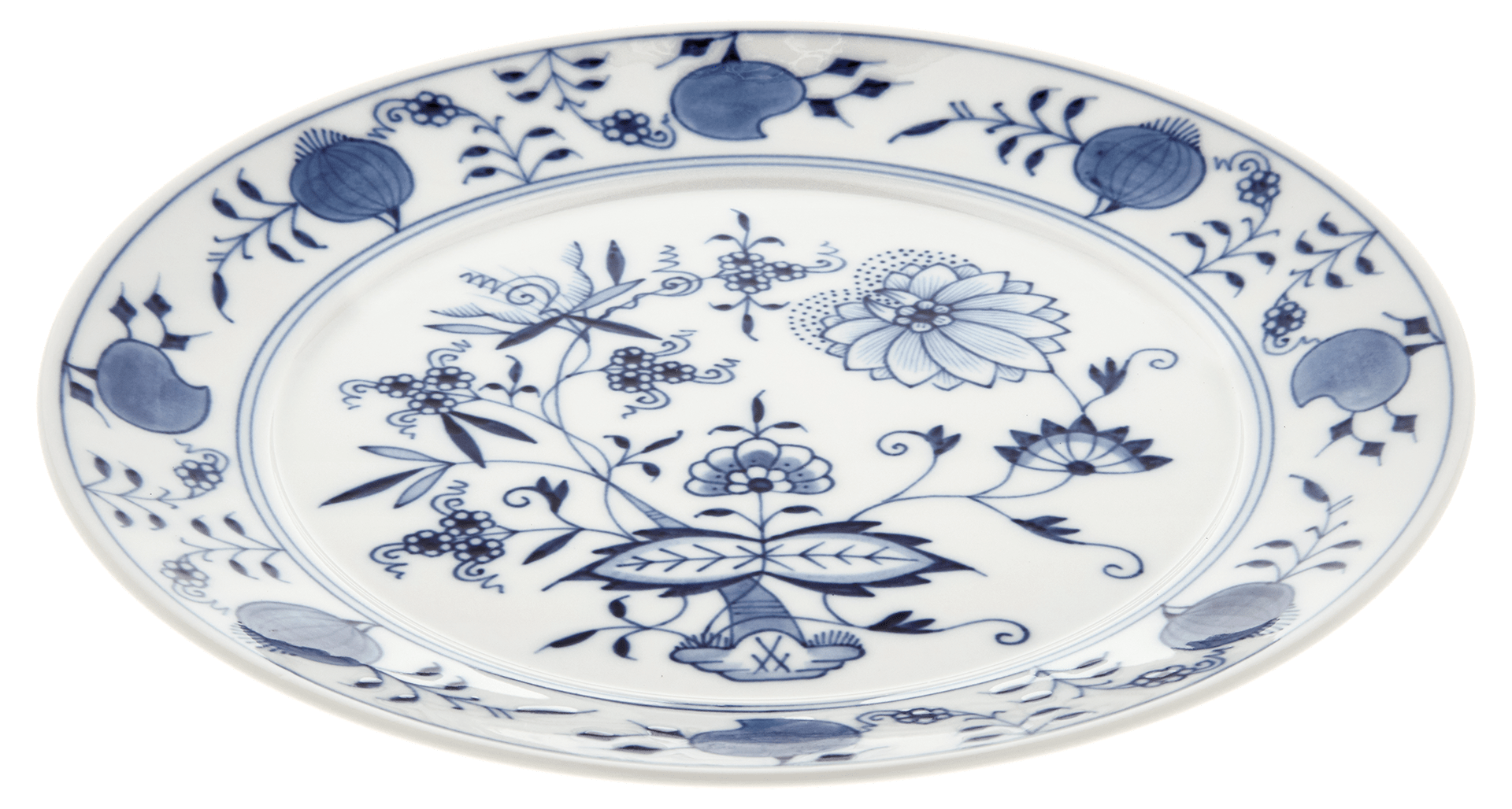 Vorspeise - und Dessertteller, "Zwiebelmuster", kobaltblau, weißer Rand, Ø 22 cm | Meissen No.41 Zwiebelmuster 800101 - 41473 - Meissen Weimar