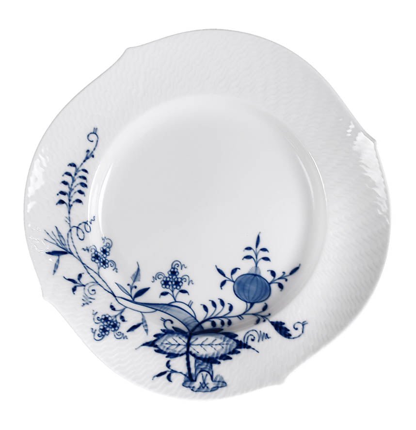 Vorspeise - und Dessertteller, Zwiebelmuster "Style", kobaltblau, weißer Rand, Ø 22,5 cm | Meissen Wellenspiel Relief 801001 - 29472 - Meissen Weimar