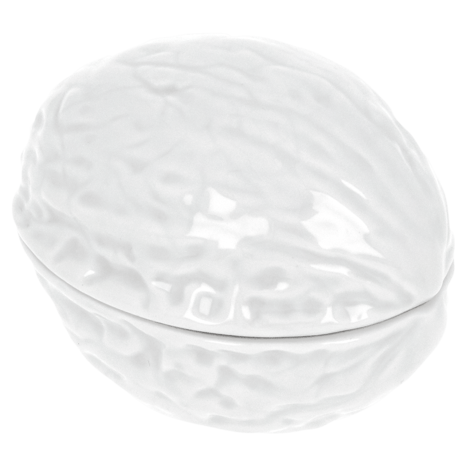 Walnussdose, Platinpunkt, L 6,5 cm | Meissen Dosen Kollektion "Orangerie" 99A534 - 52253 - Meissen Weimar