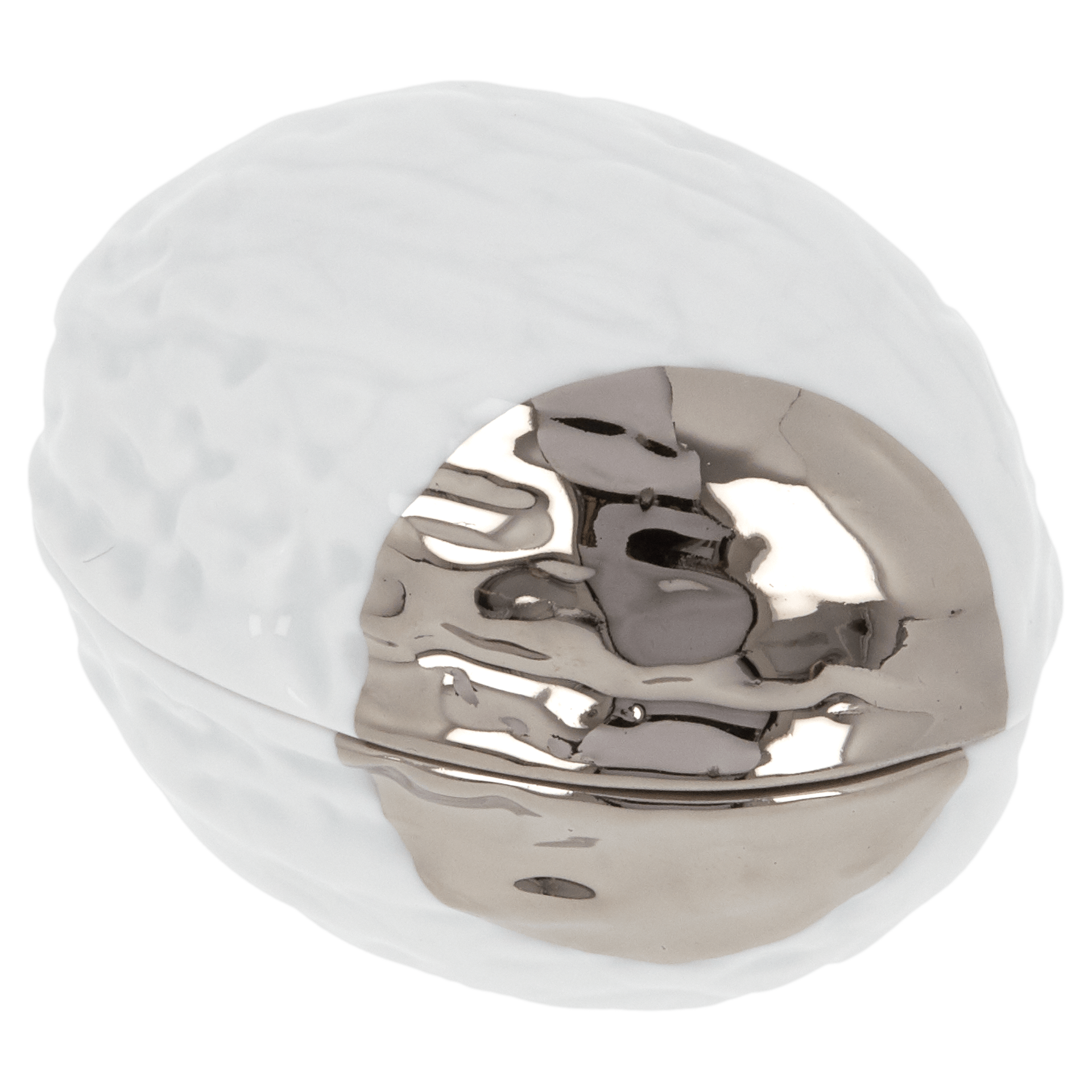 Walnussdose, Platinpunkt, L 6,5 cm | Meissen Dosen Kollektion "Orangerie" 99A534 - 52253 - Meissen Weimar