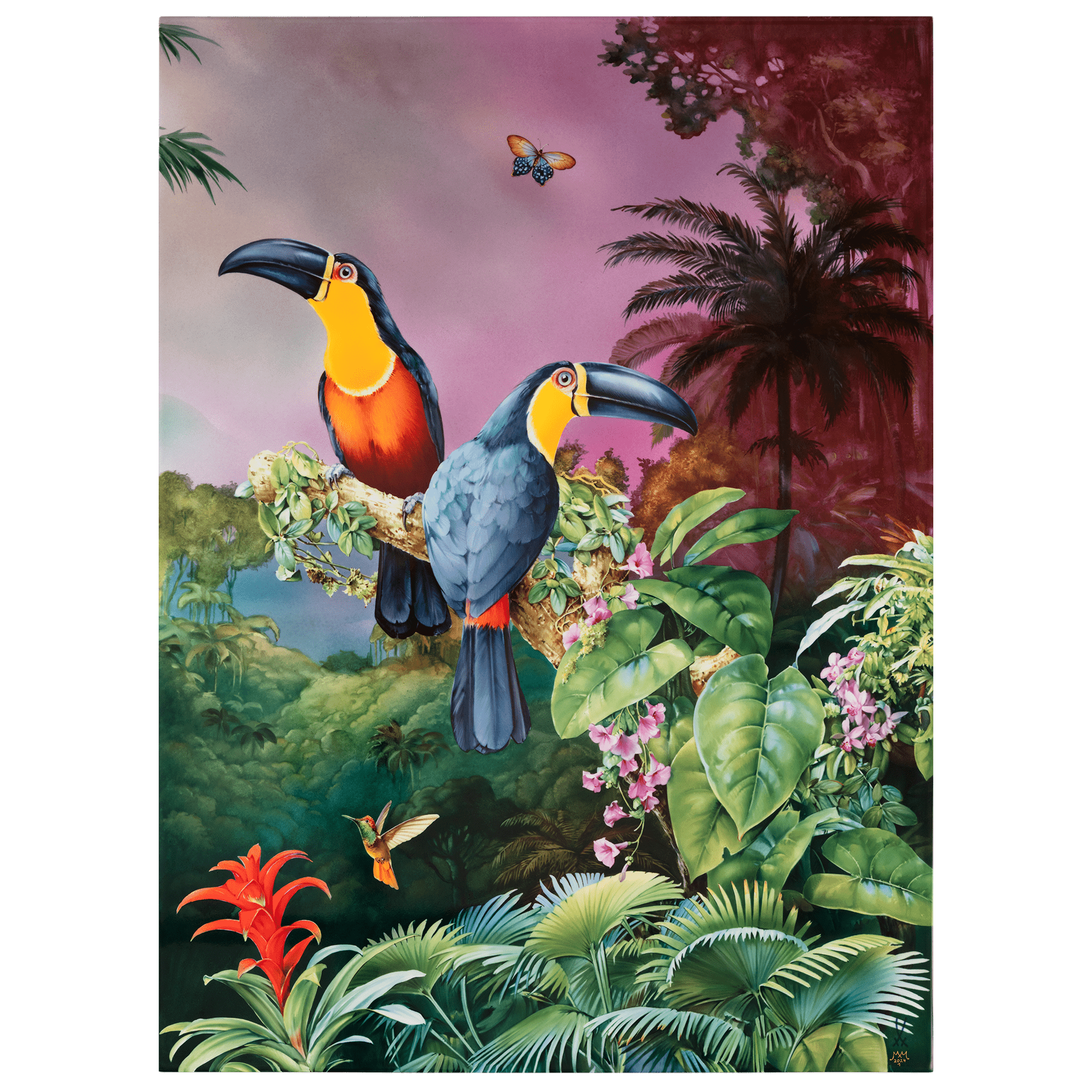 Wandbild Amazonas Dottertukan, Porzellan, H 75 cm | Meissen Exklusiv - Kollektion 930480-9m221 - Meissen Weimar